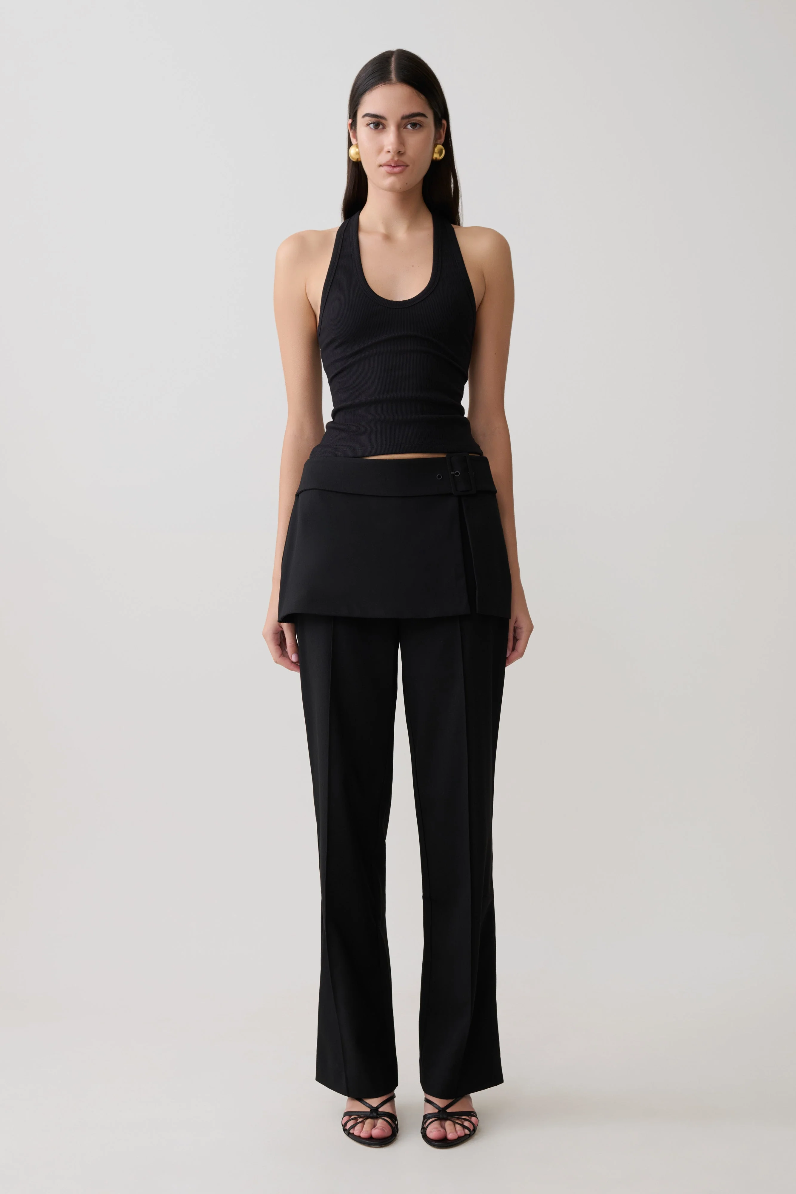 Actress Ribbed Tank - Black - Image 4