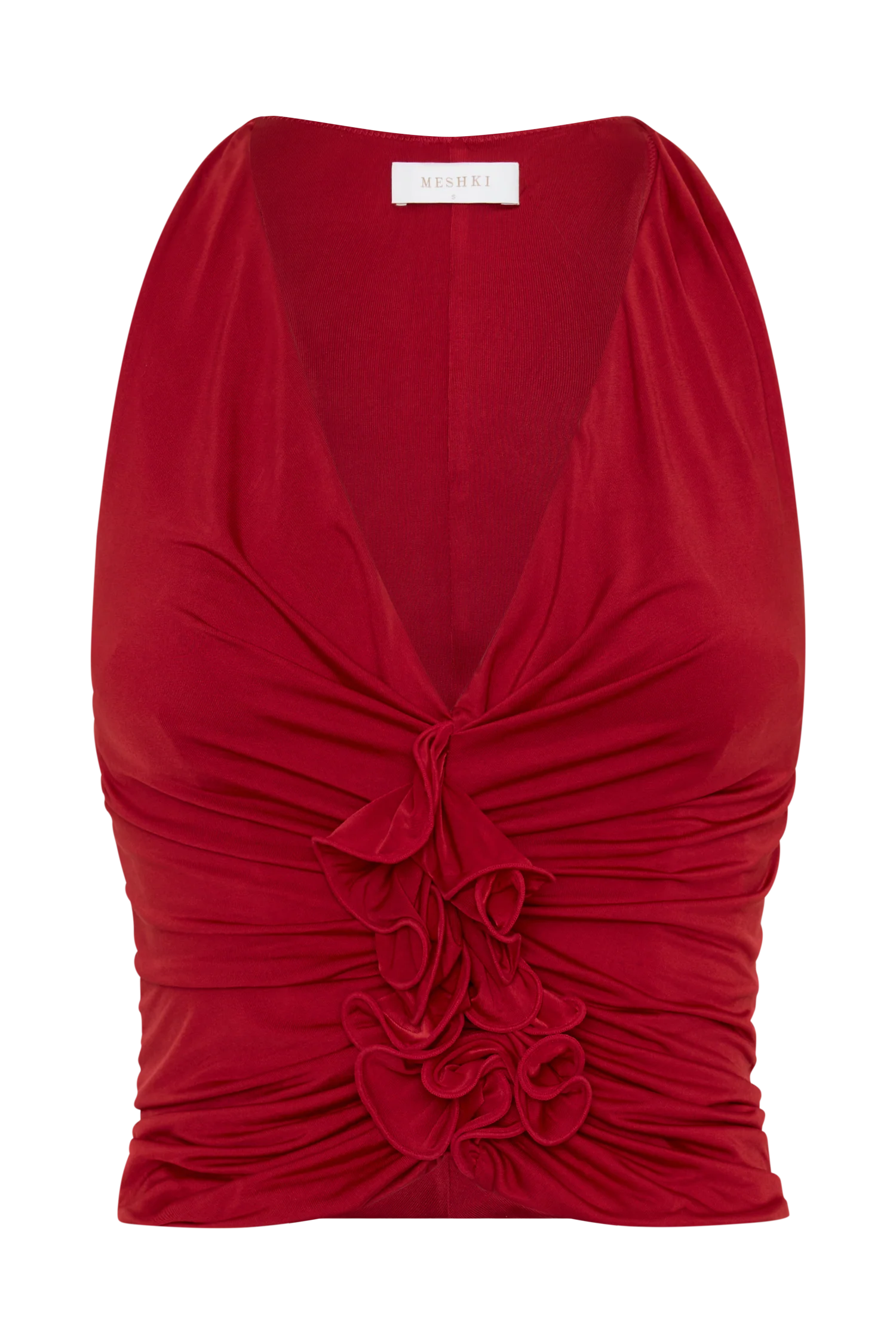Alessandra Slinky Ruffle Top - Ruby - Image 7