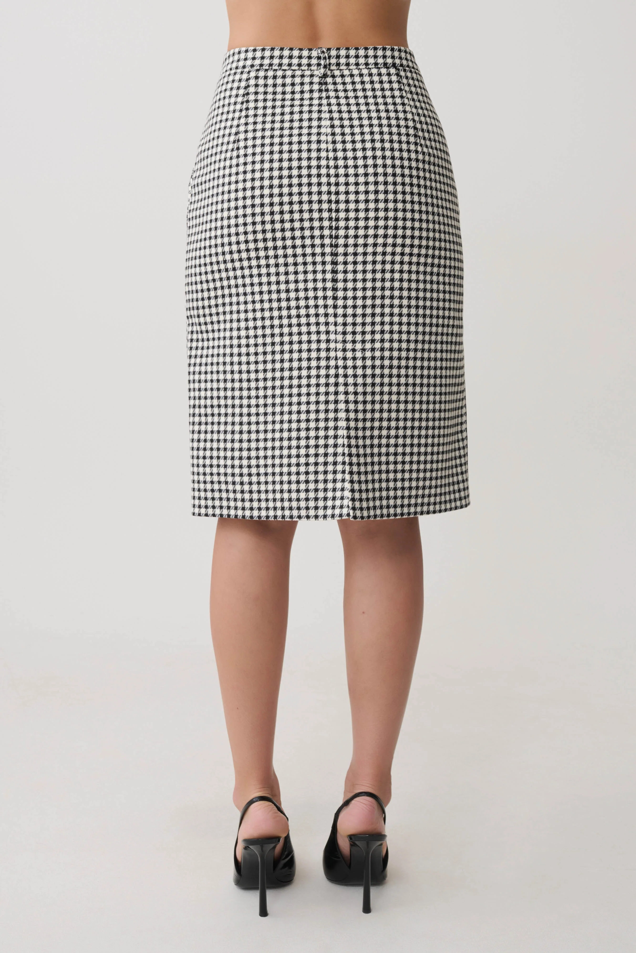 Amelie Tweed Midi Skirt - Houndstooth - Image 10