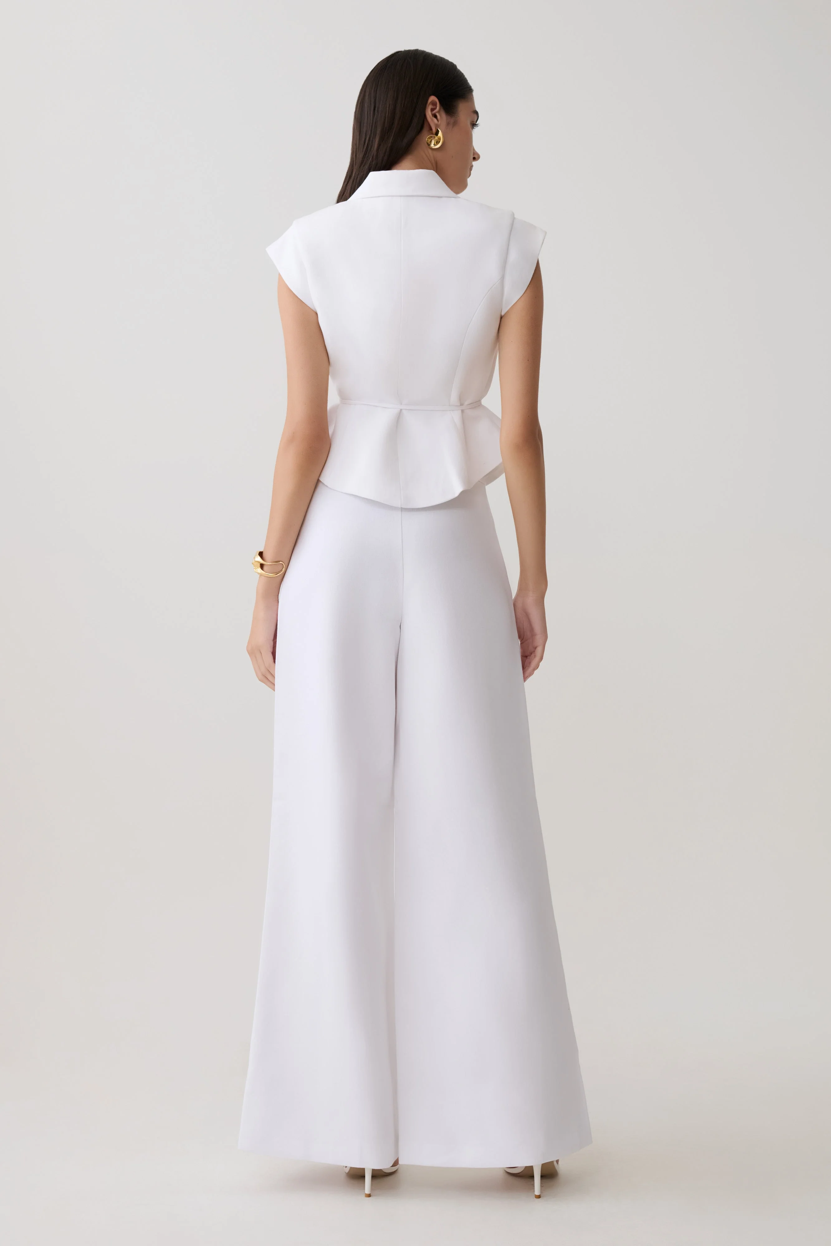 Andina Shortsleeve Linen Top - White - Image 5