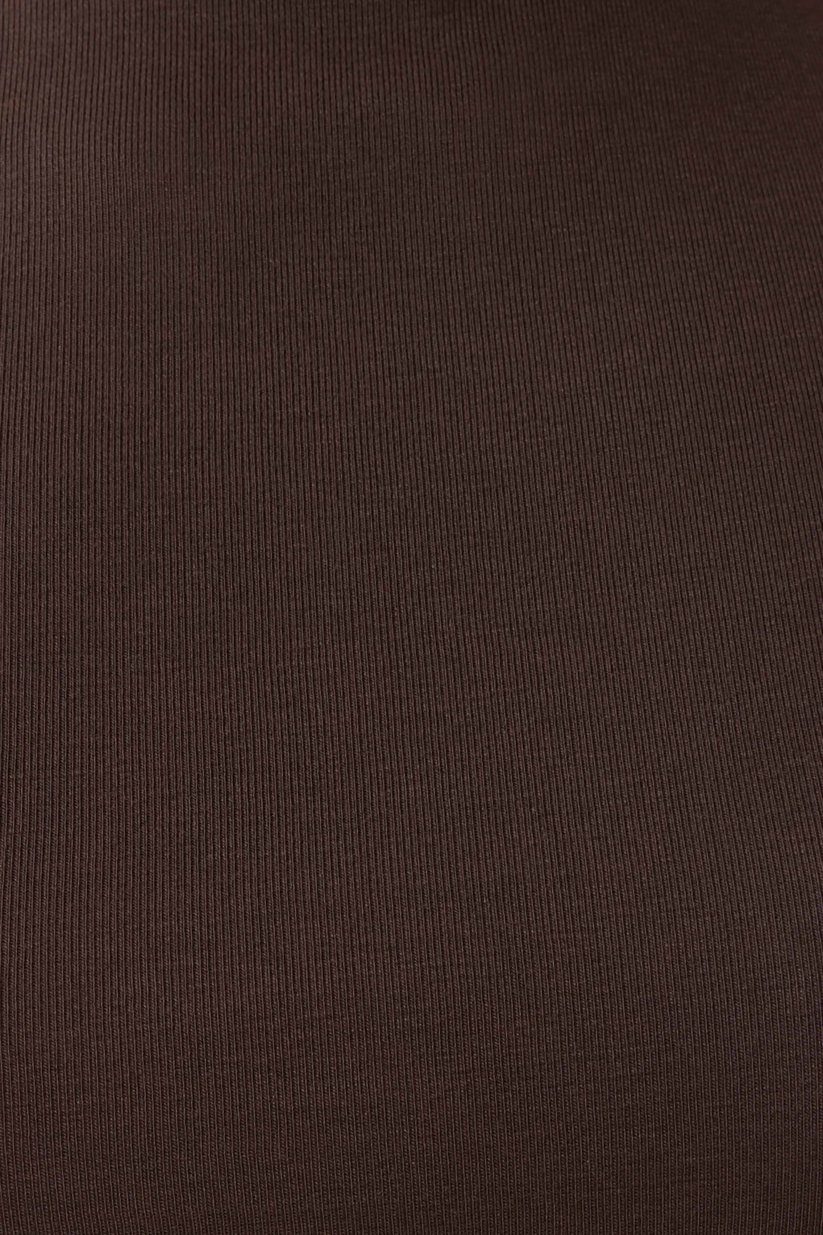 Anfie High Neck Top With Piping Detail - Dark Chocolate - Image 7