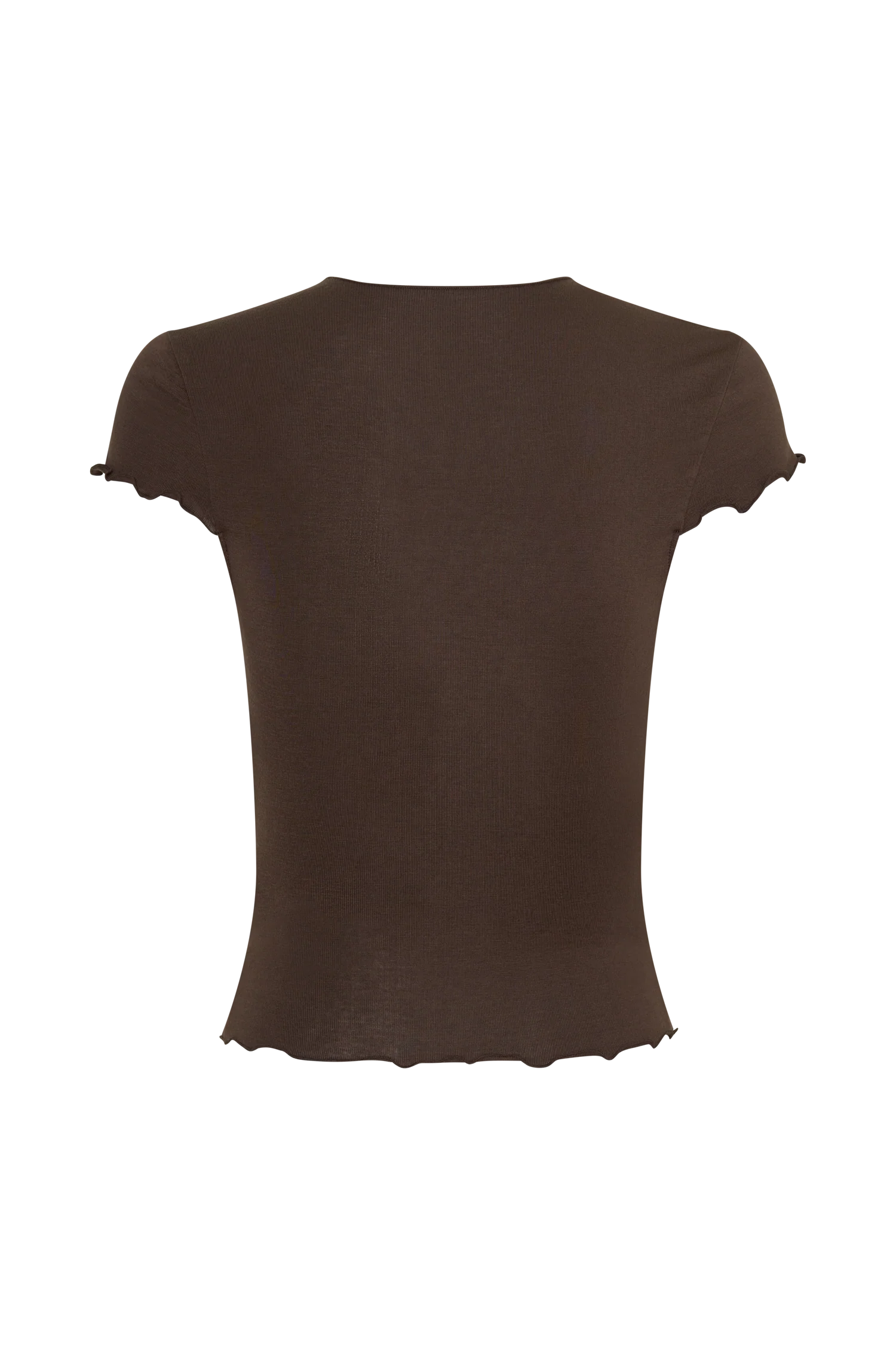 Anfie High Neck Top With Piping Detail - Dark Chocolate - Image 8