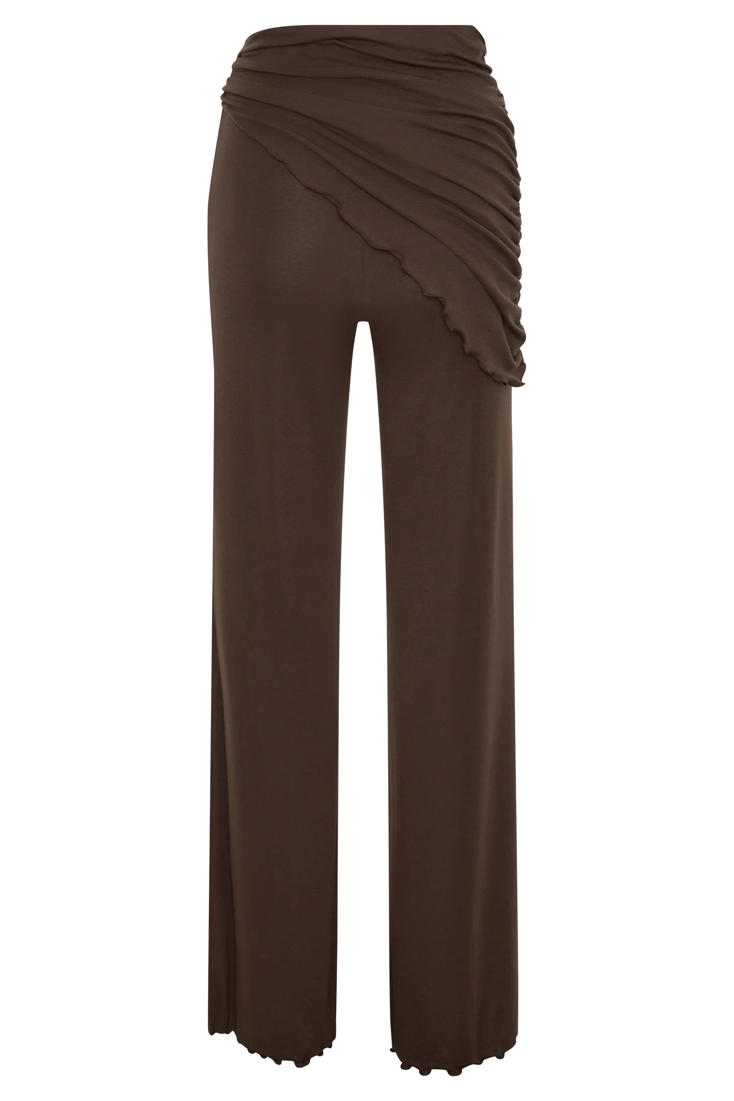 Anfie Straight Leg Pants With Waist Wrap - Dark Chocolate - Image 8