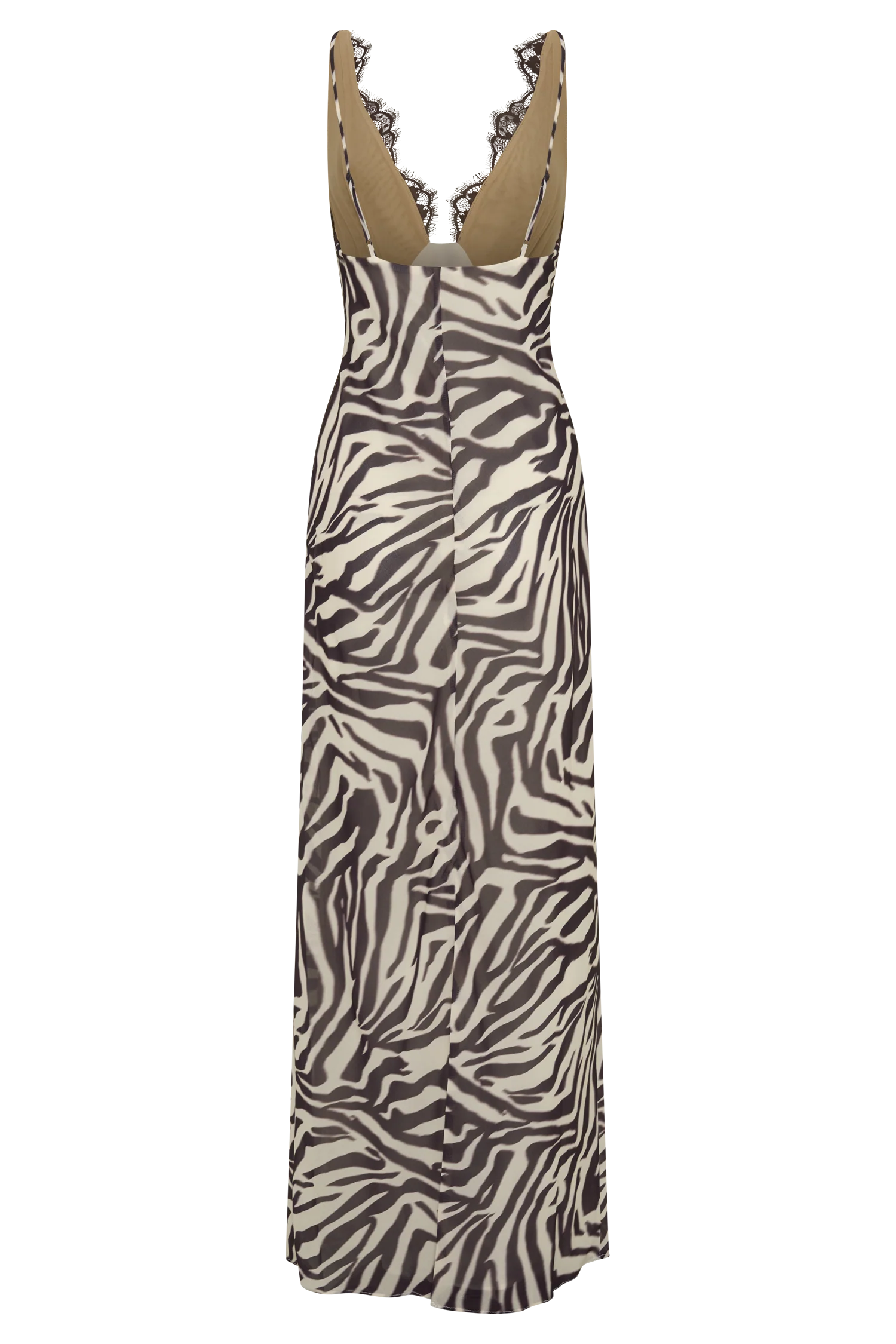 Angeline Lace And Chiffon Maxi Dress - Abstract Zebra Print - Image 9