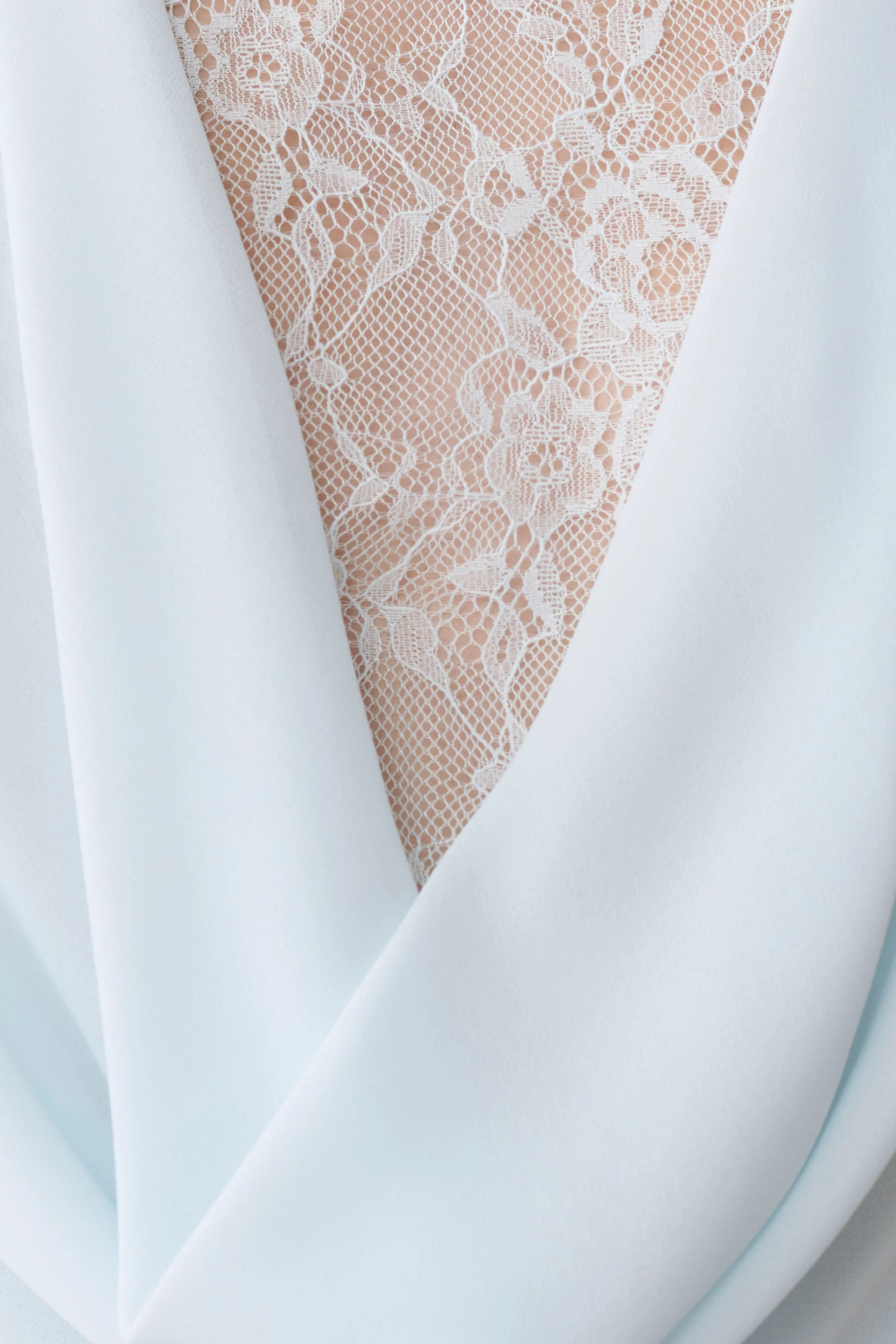Arra Chiffon And Lace Halter Mini Dress - Ice Blue - Image 6