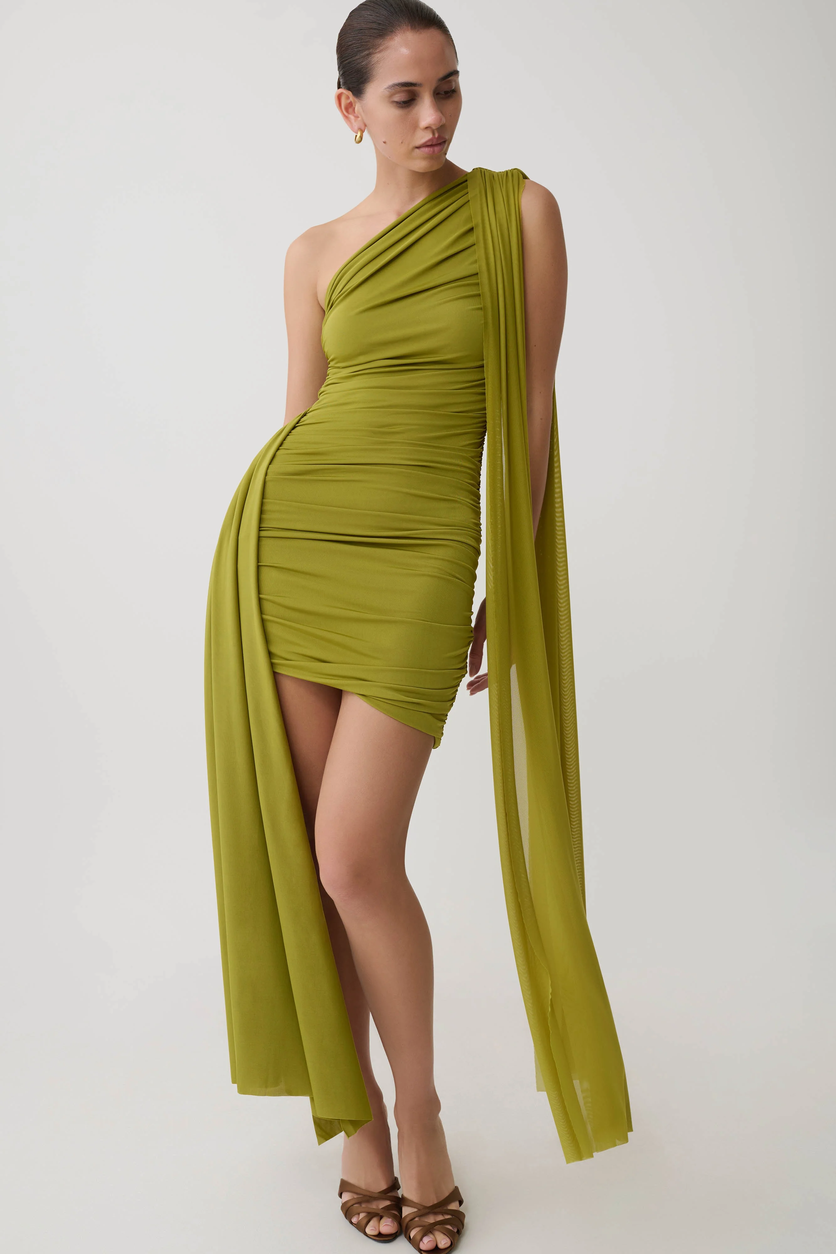 Asher Mini Dress - Olive - Image 3