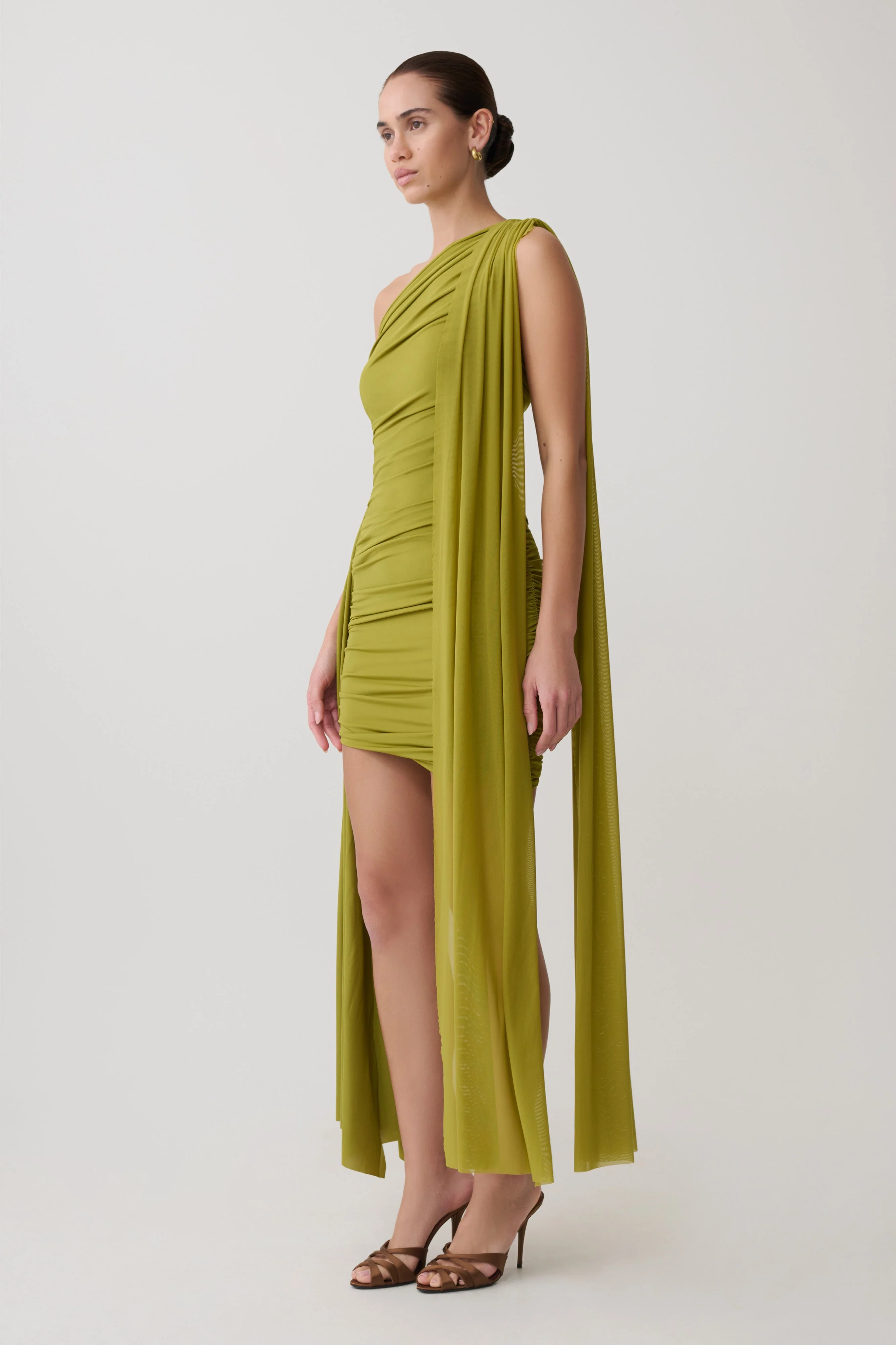 Asher Mini Dress - Olive - Image 4
