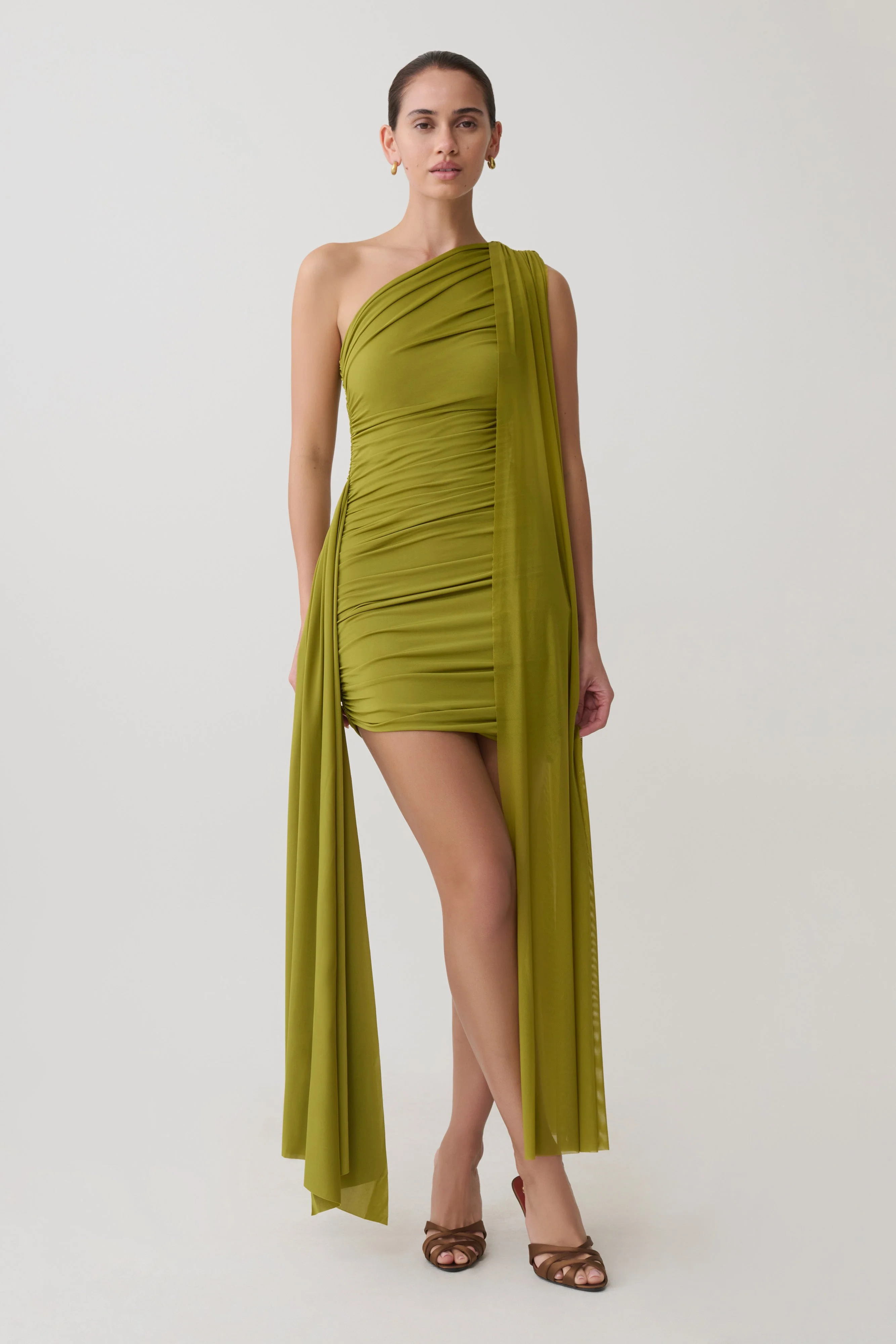 Asher Mini Dress - Olive - Image 5