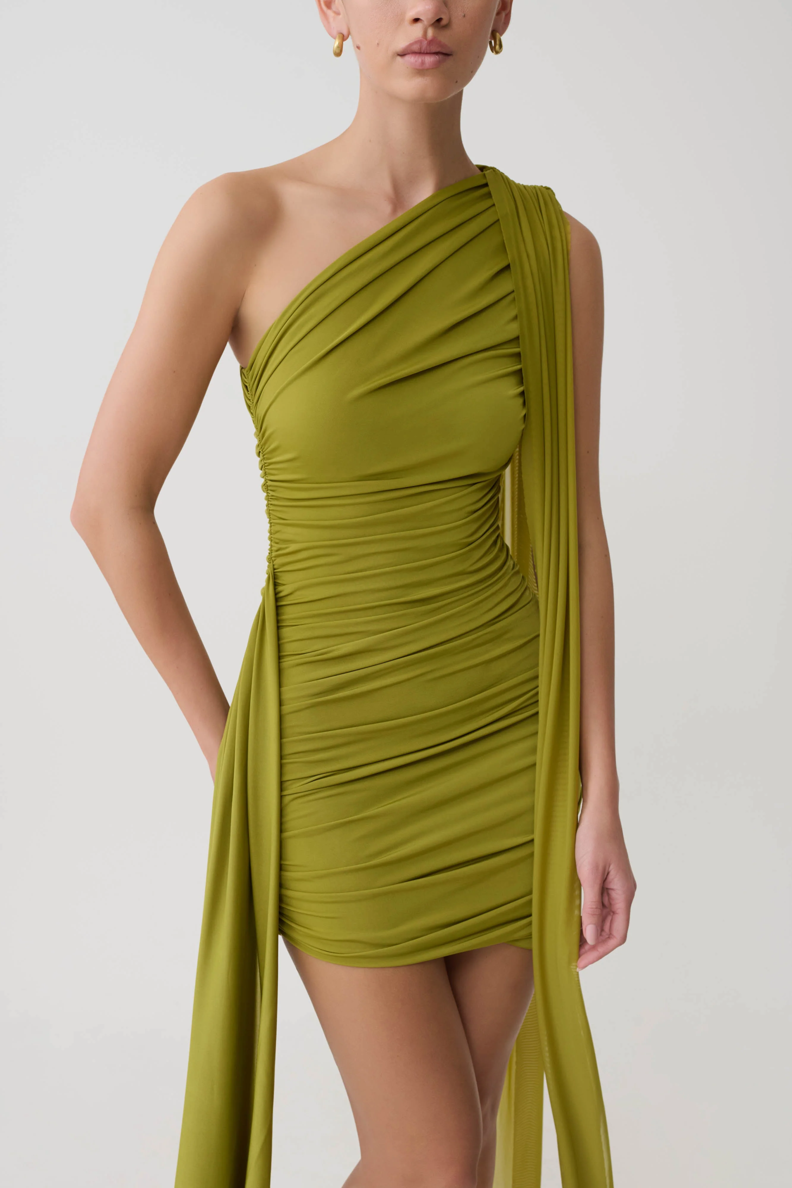 Asher Mini Dress - Olive - Image 7