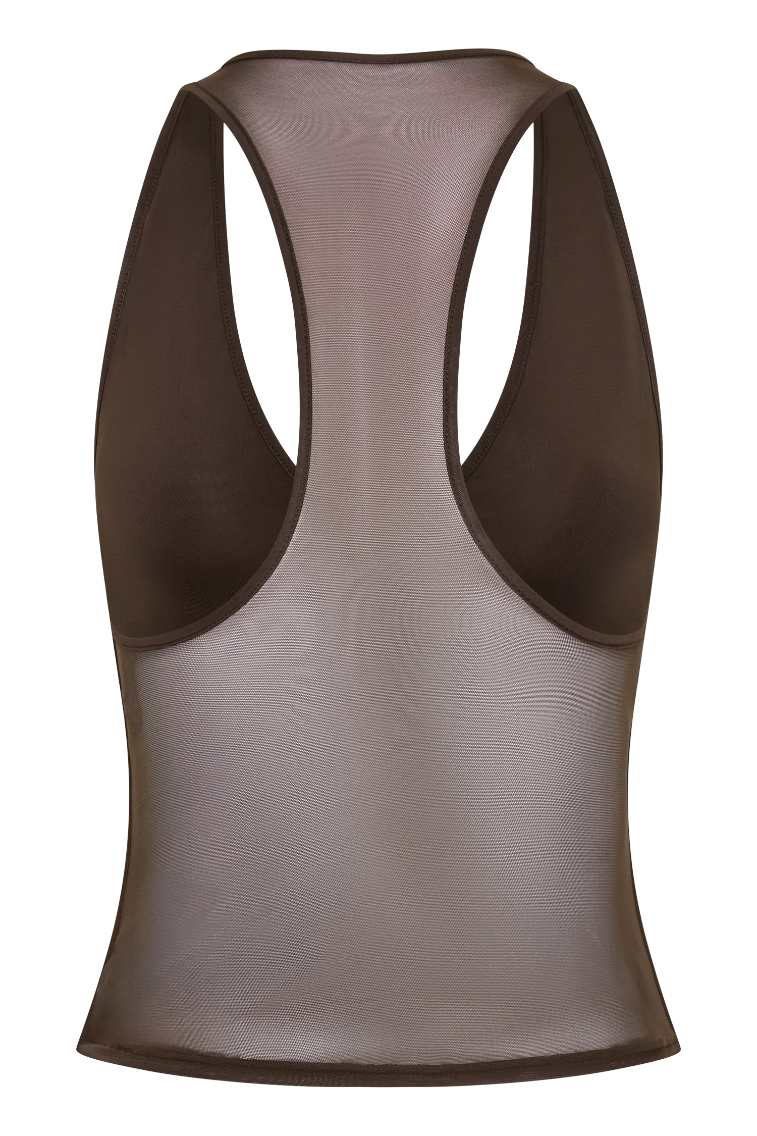 Aspyn Slinky And Mesh Top - Chocolate - Image 8