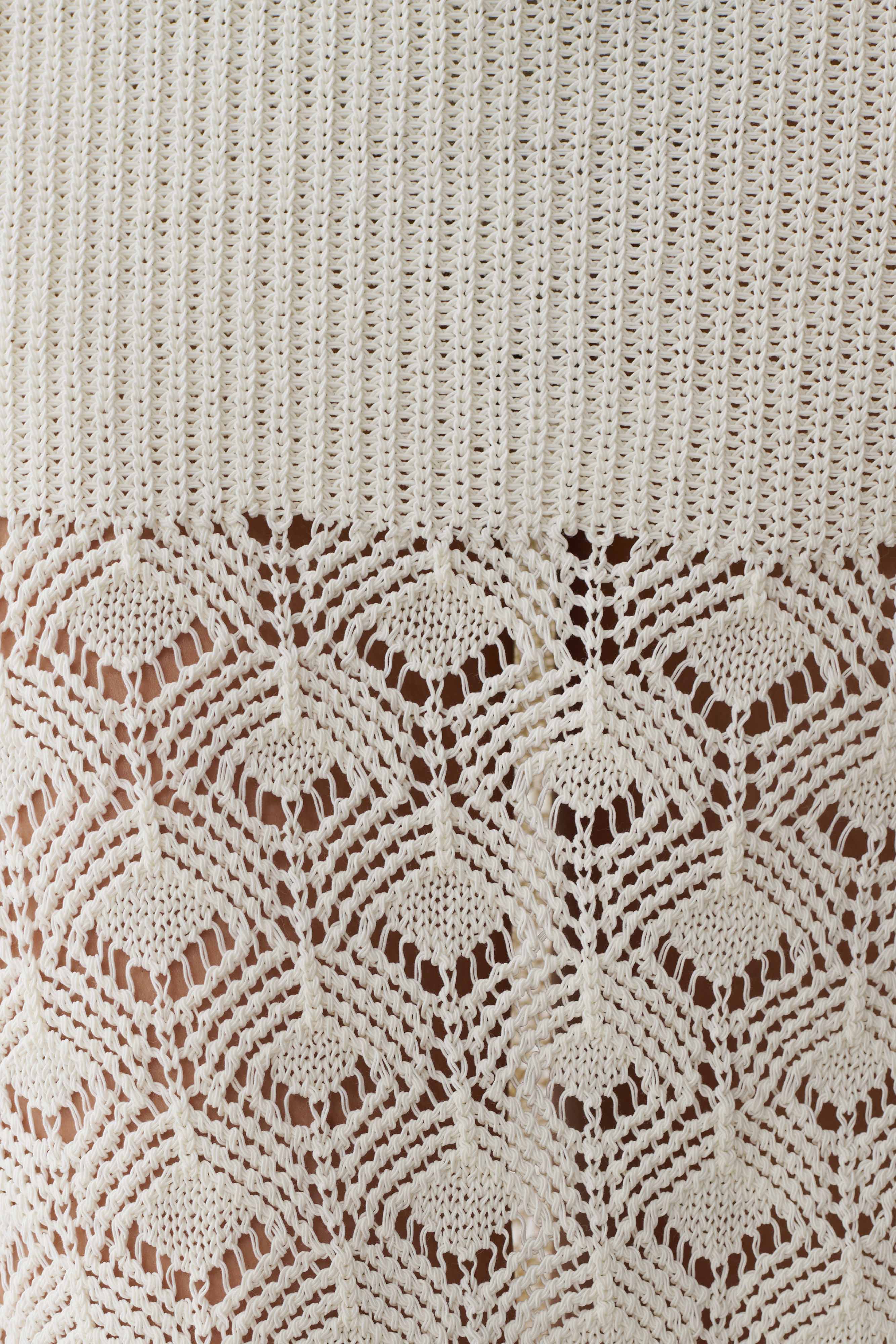 Atlantis Crochet Knit Midi Skirt - White - Image 7