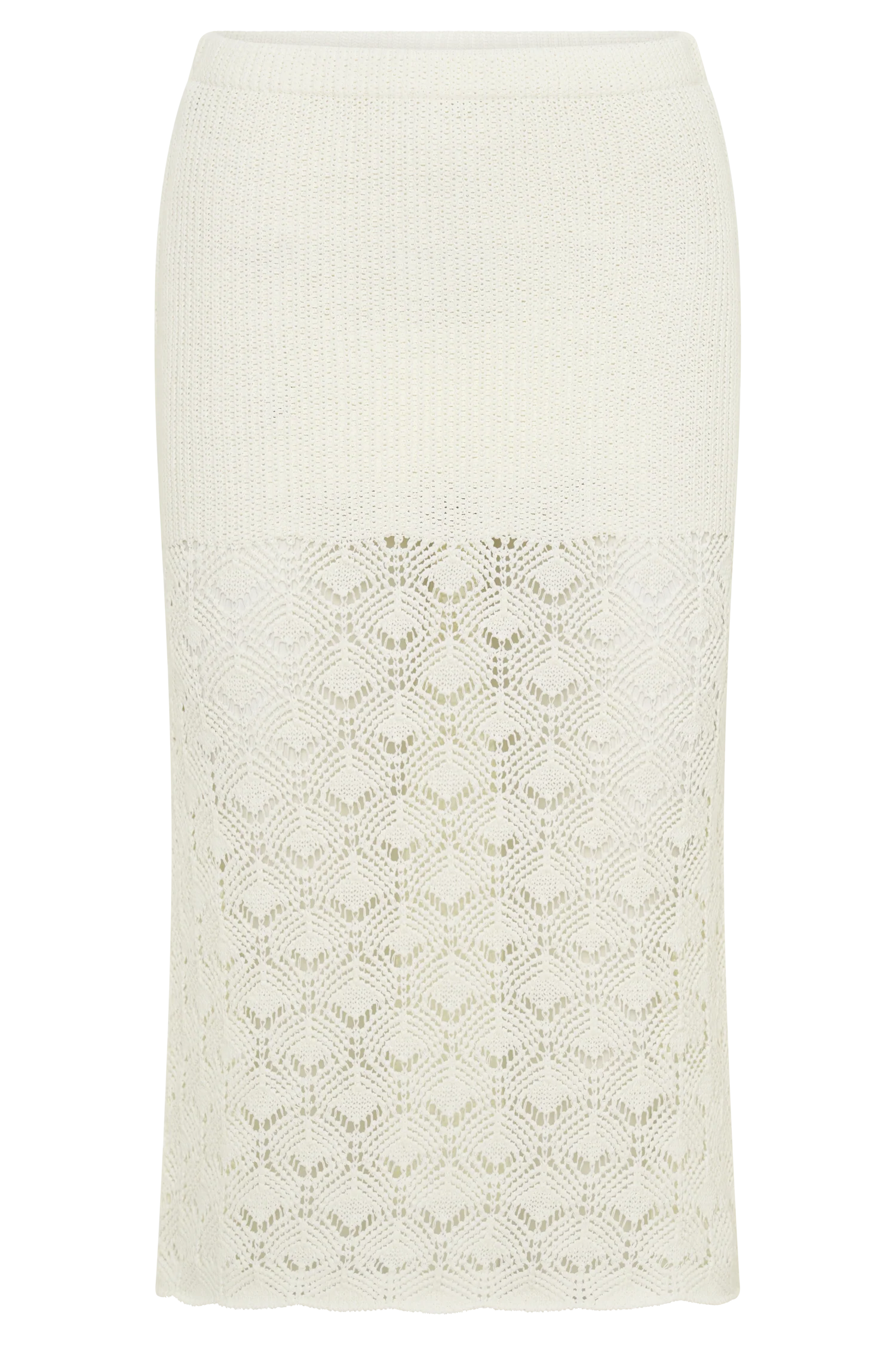 Atlantis Crochet Knit Midi Skirt - White - Image 9