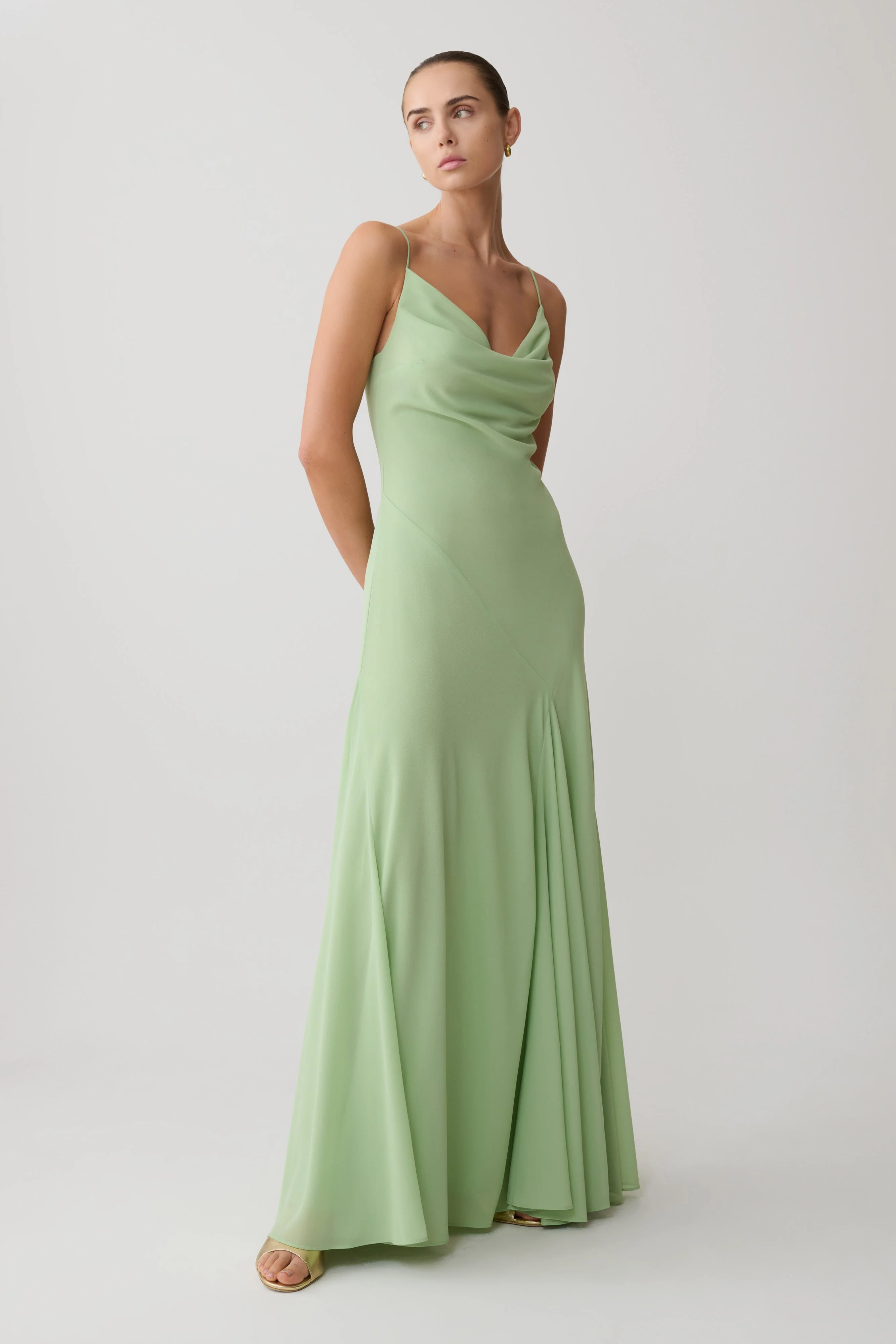 Aurelia Chiffon Maxi Dress - Sage - Image 5