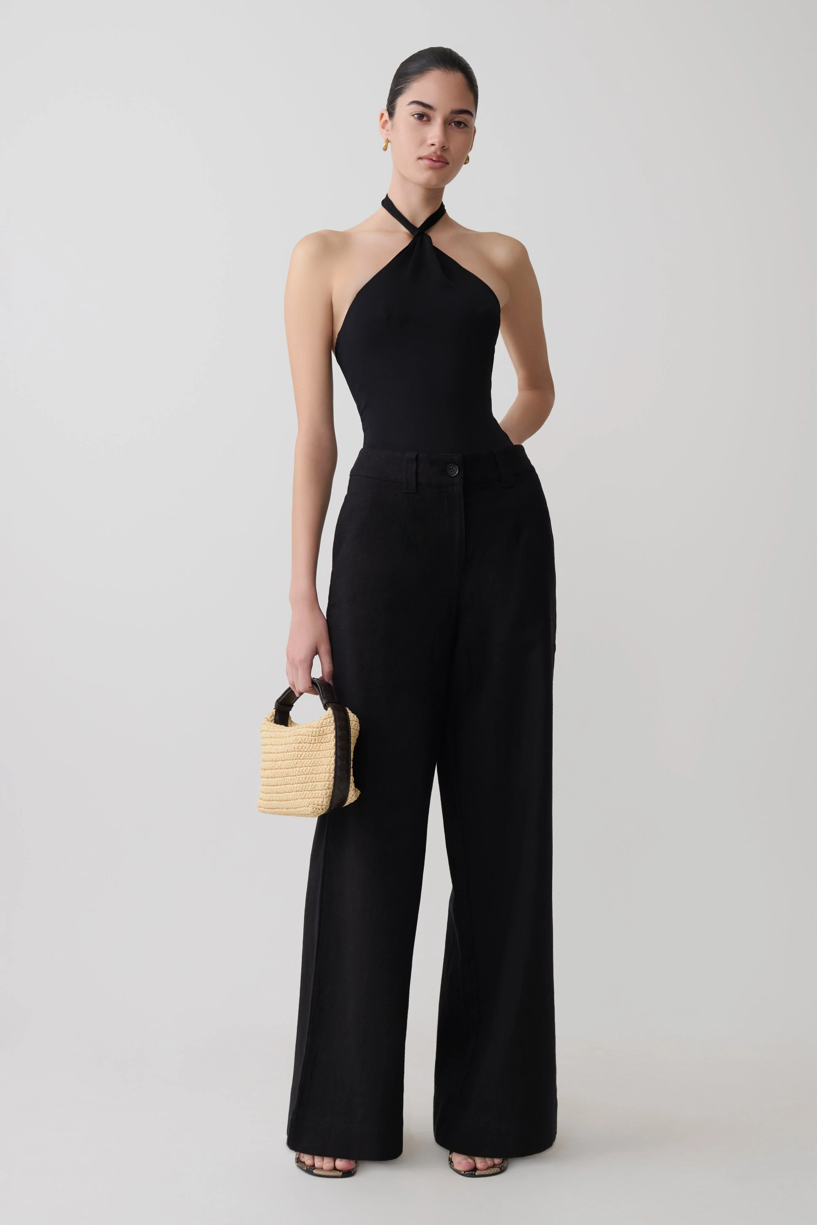 Bambi Twisted Neck Bodysuit - Black - Image 4