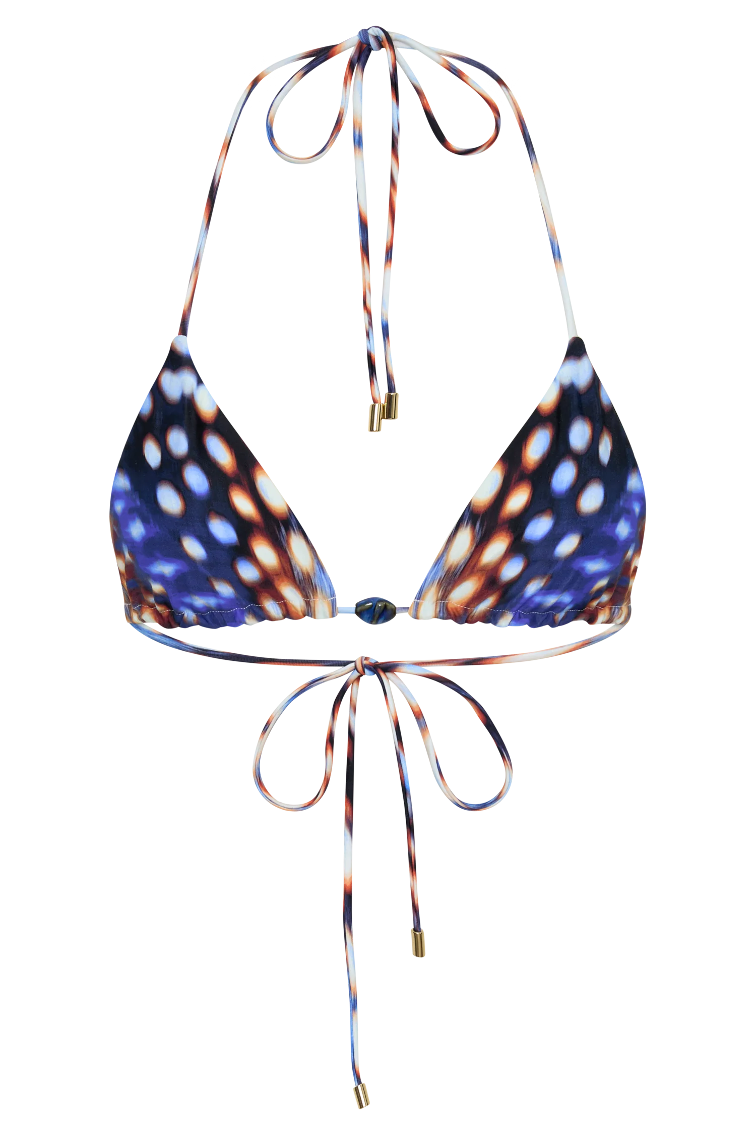 Blossom Classic Triangle Bikini Top - Blue Abstract Print - Image 13