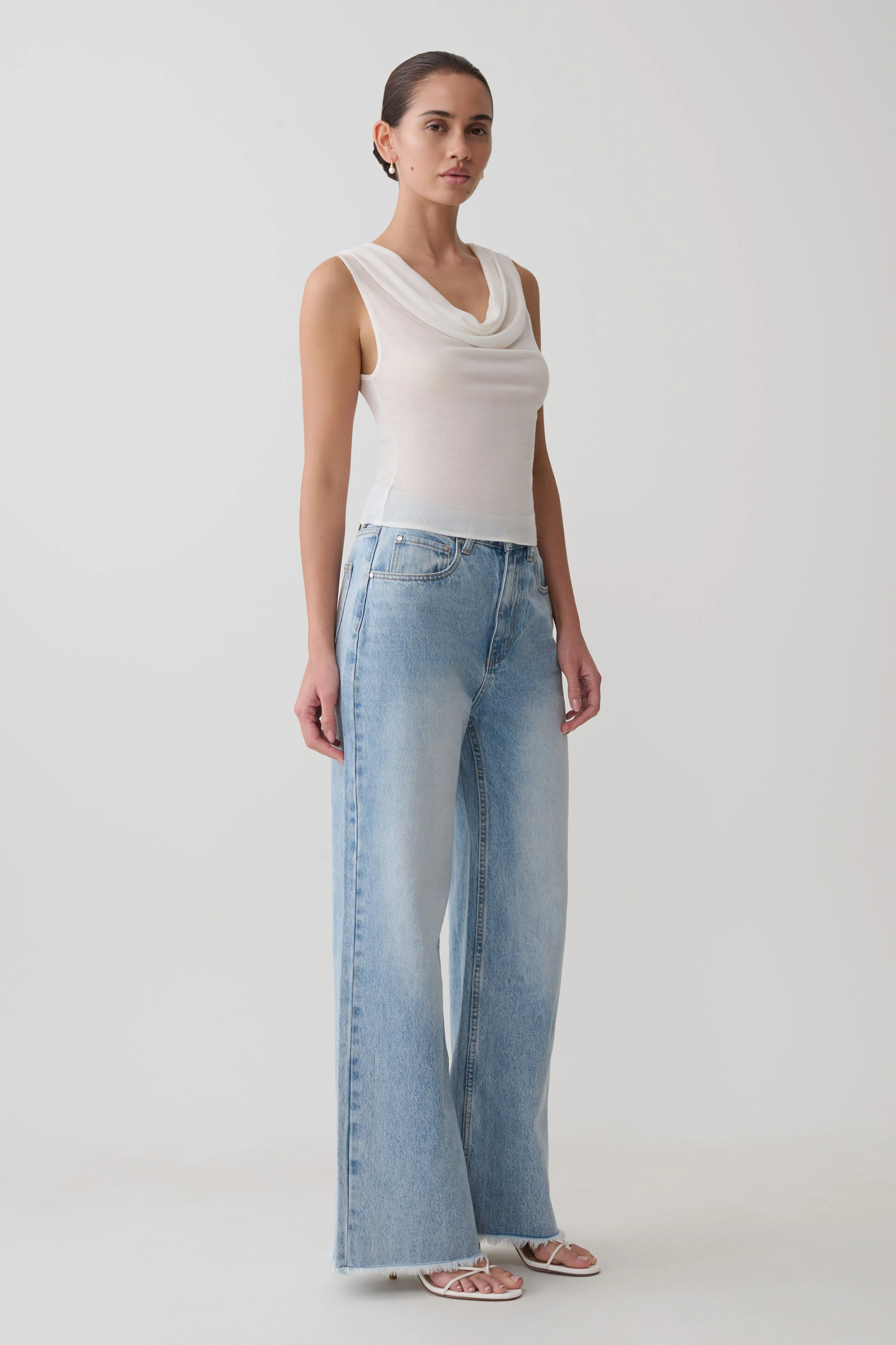 Ciaran Sleeveless Sheer Top - Ivory - Image 6