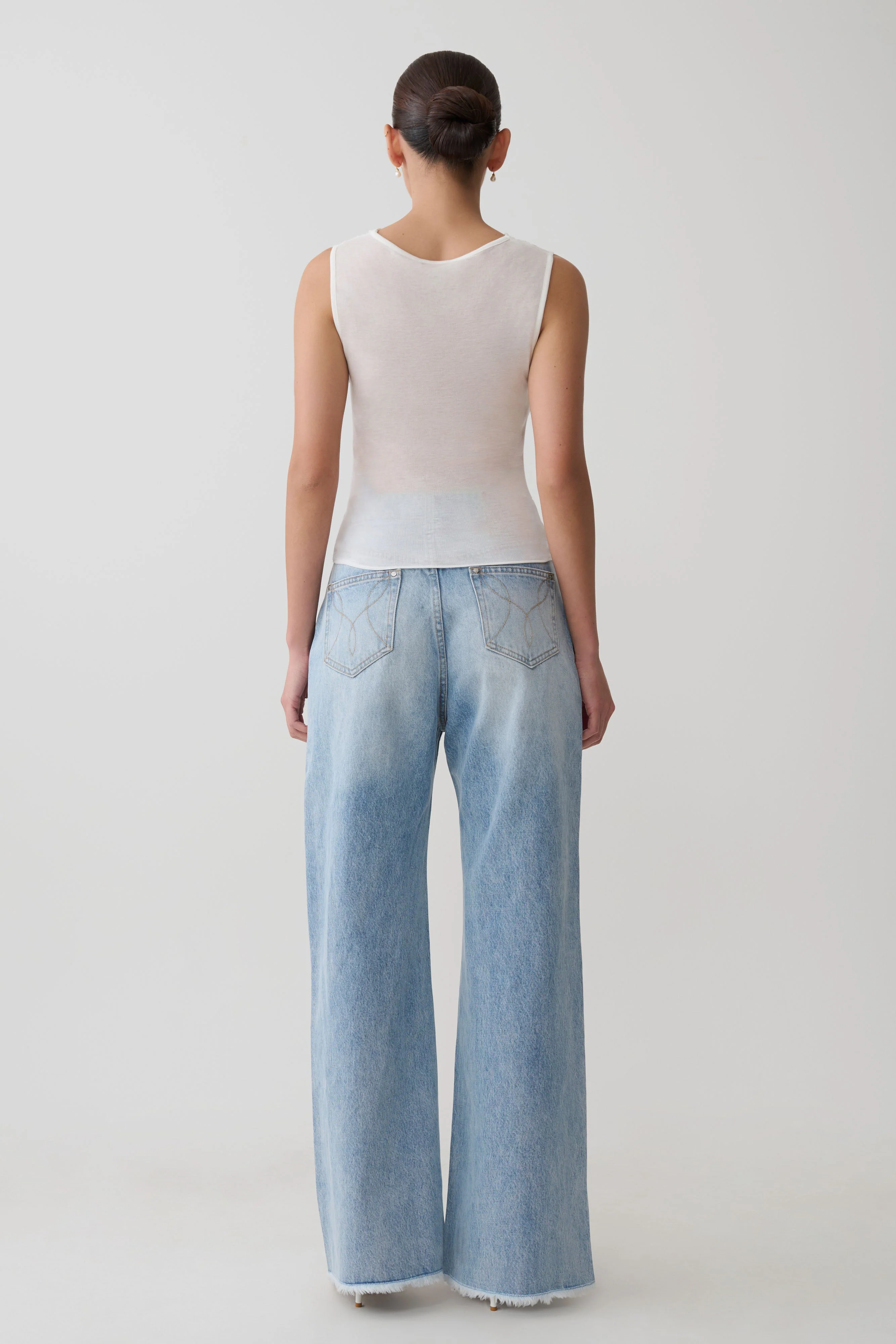 Ciaran Sleeveless Sheer Top - Ivory - Image 7