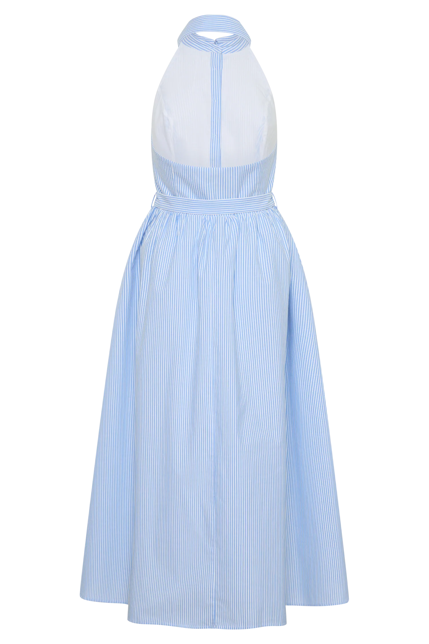 Cindy Collared Midi Dress - Blue Pinstripe - Image 8
