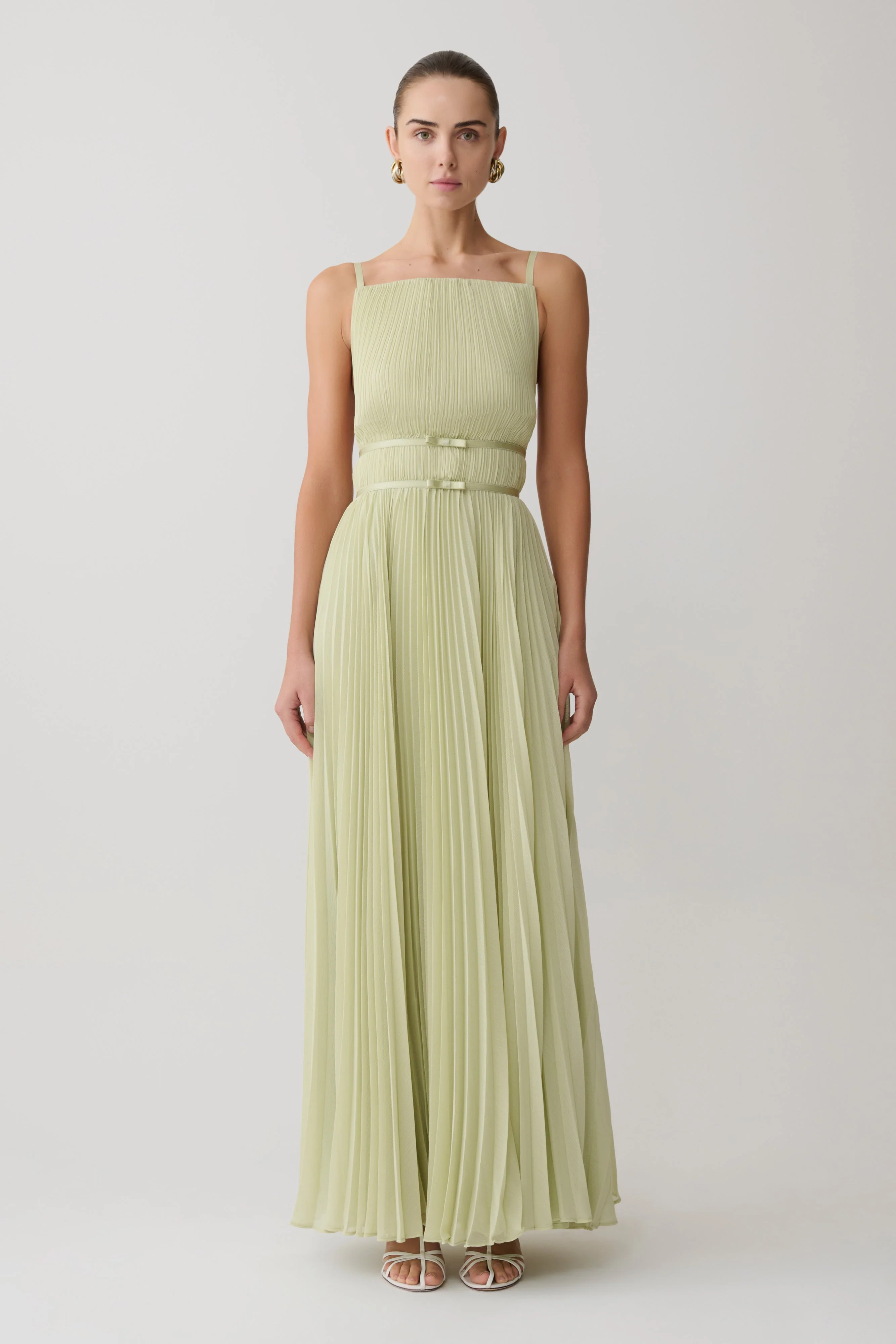 Clarisse Pleated Maxi Dress - Sage - Image 6