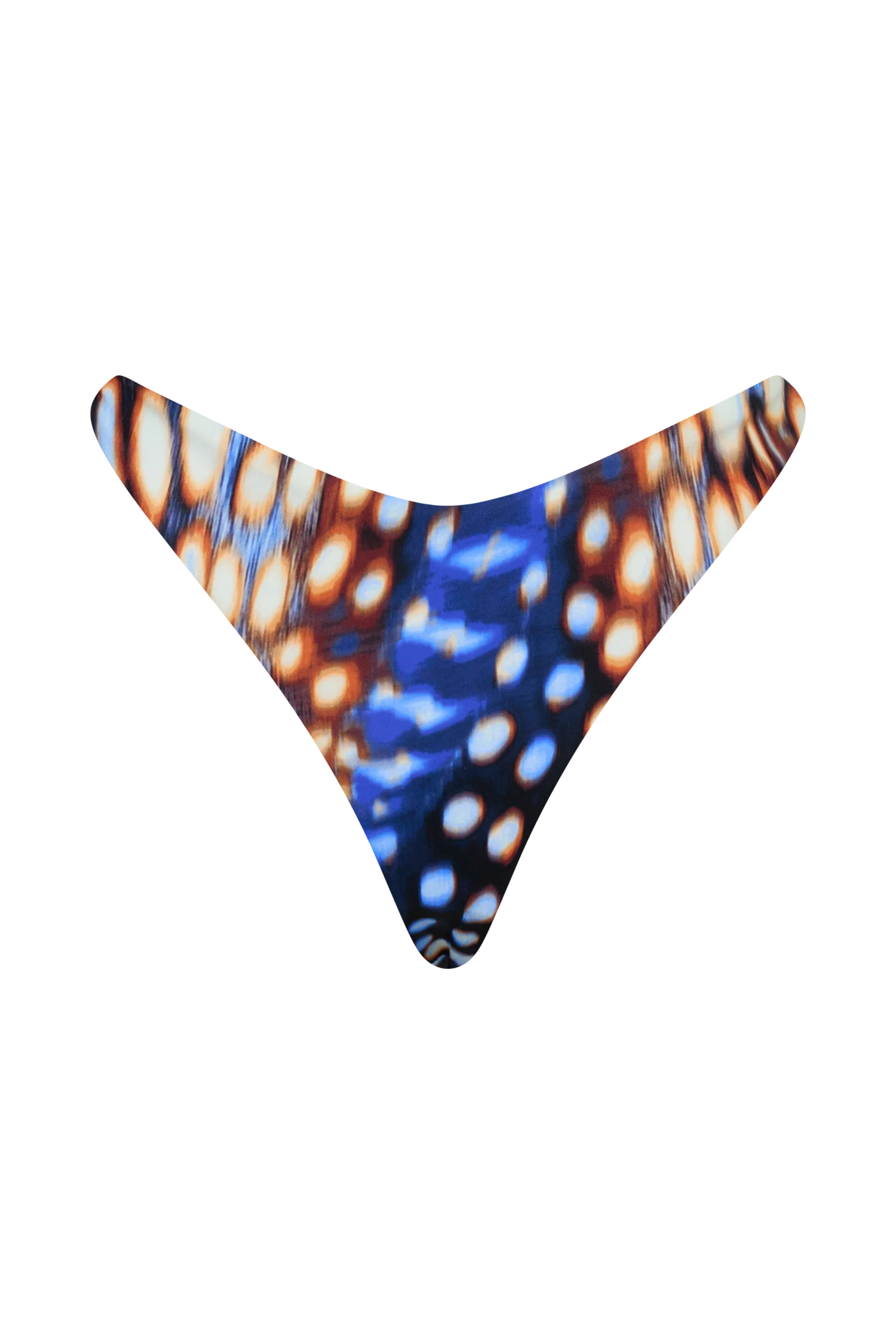 Coralia High Side Thong Bikini Bottom - Blue Abstract Print - Image 12
