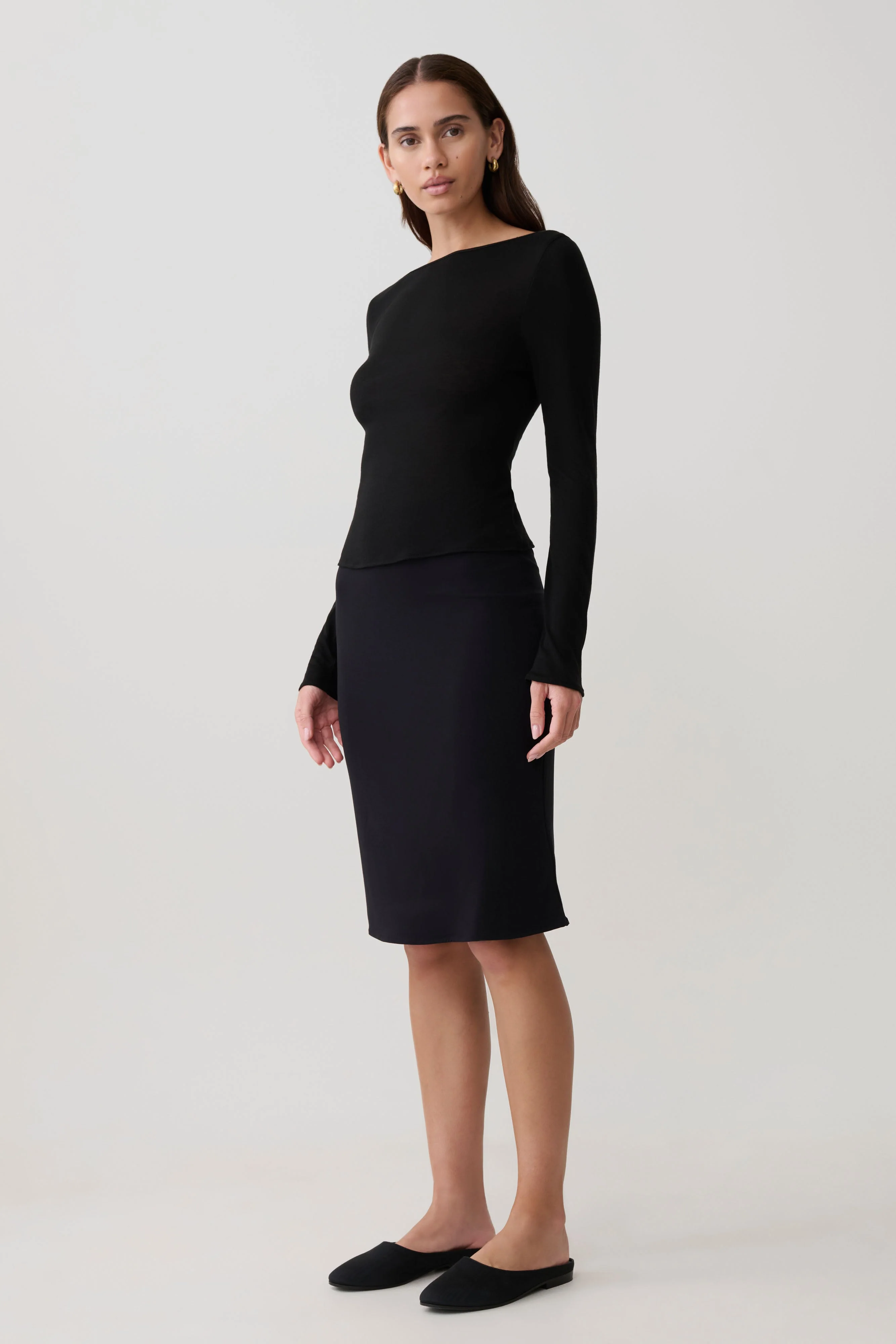 Coraline Long Sleeve Sheer Top - Black - Image 4