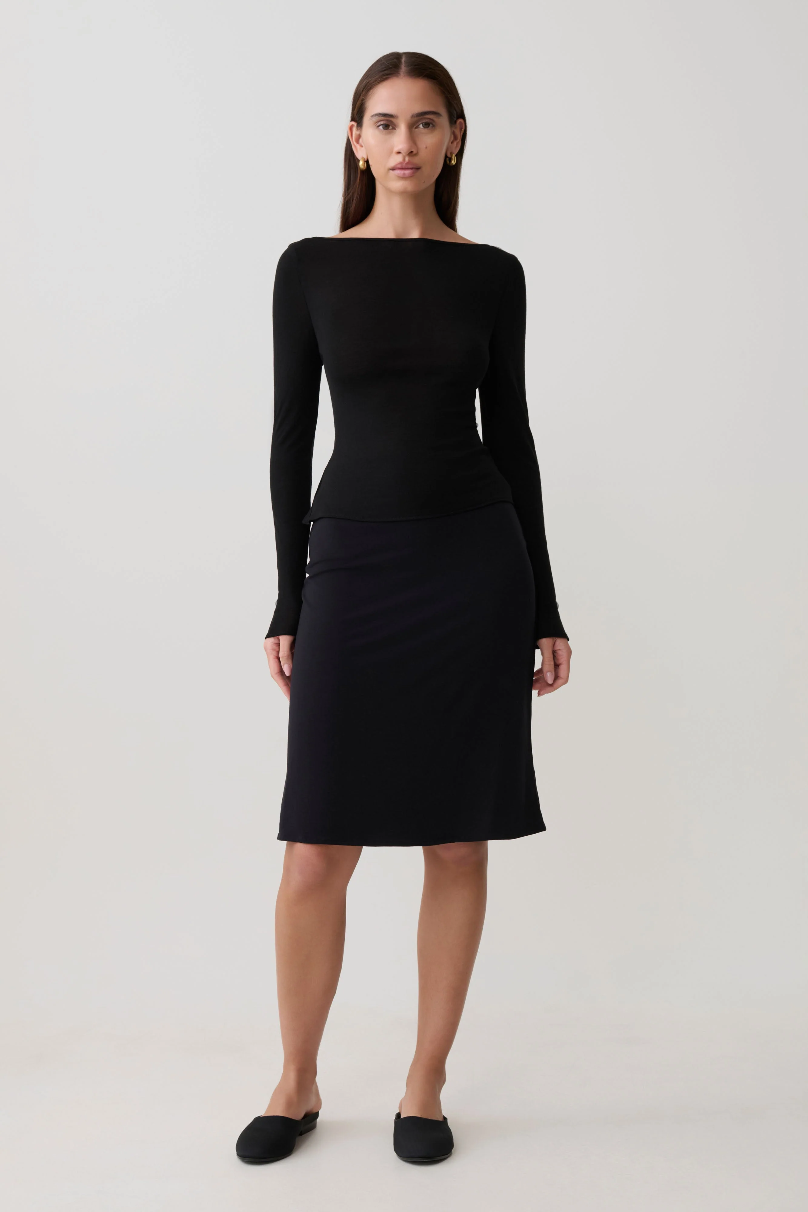 Coraline Long Sleeve Sheer Top - Black - Image 7