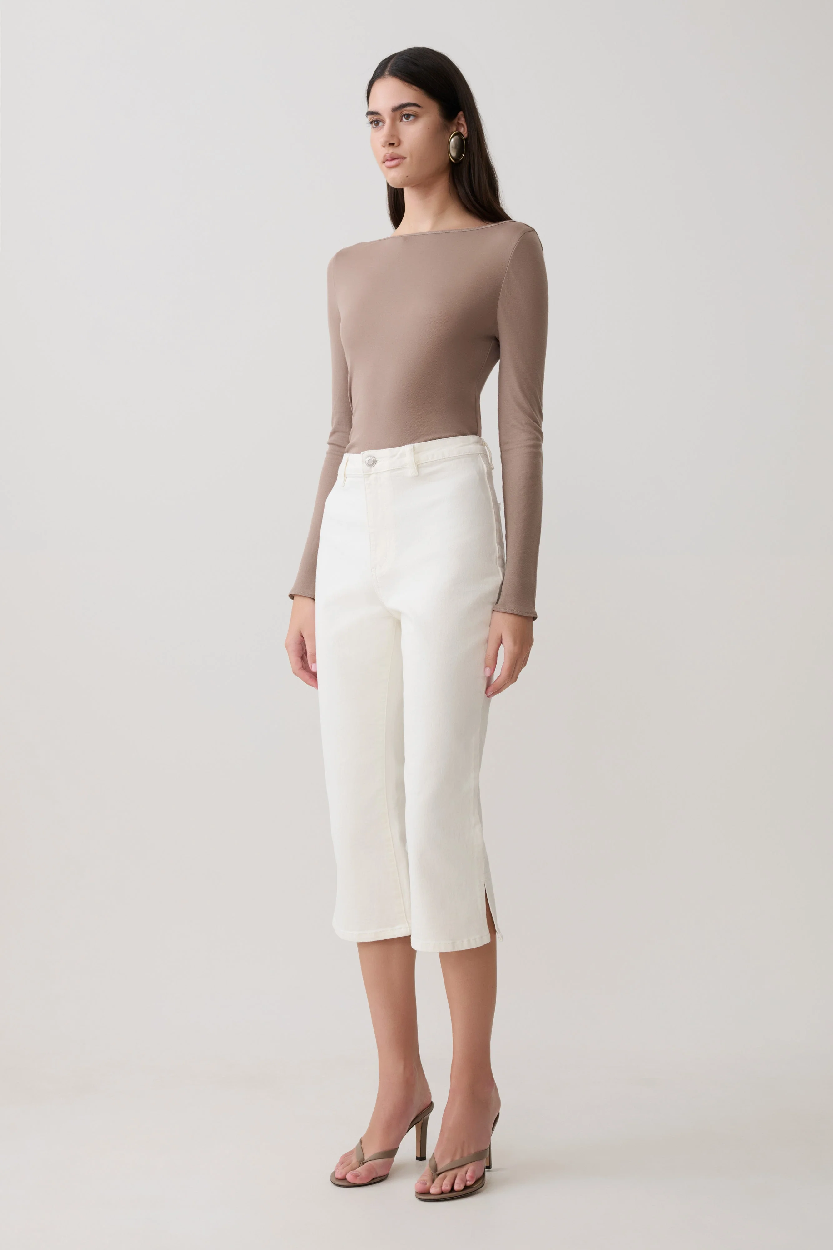 Coraline Long Sleeve Sheer Top - Neutral - Image 3