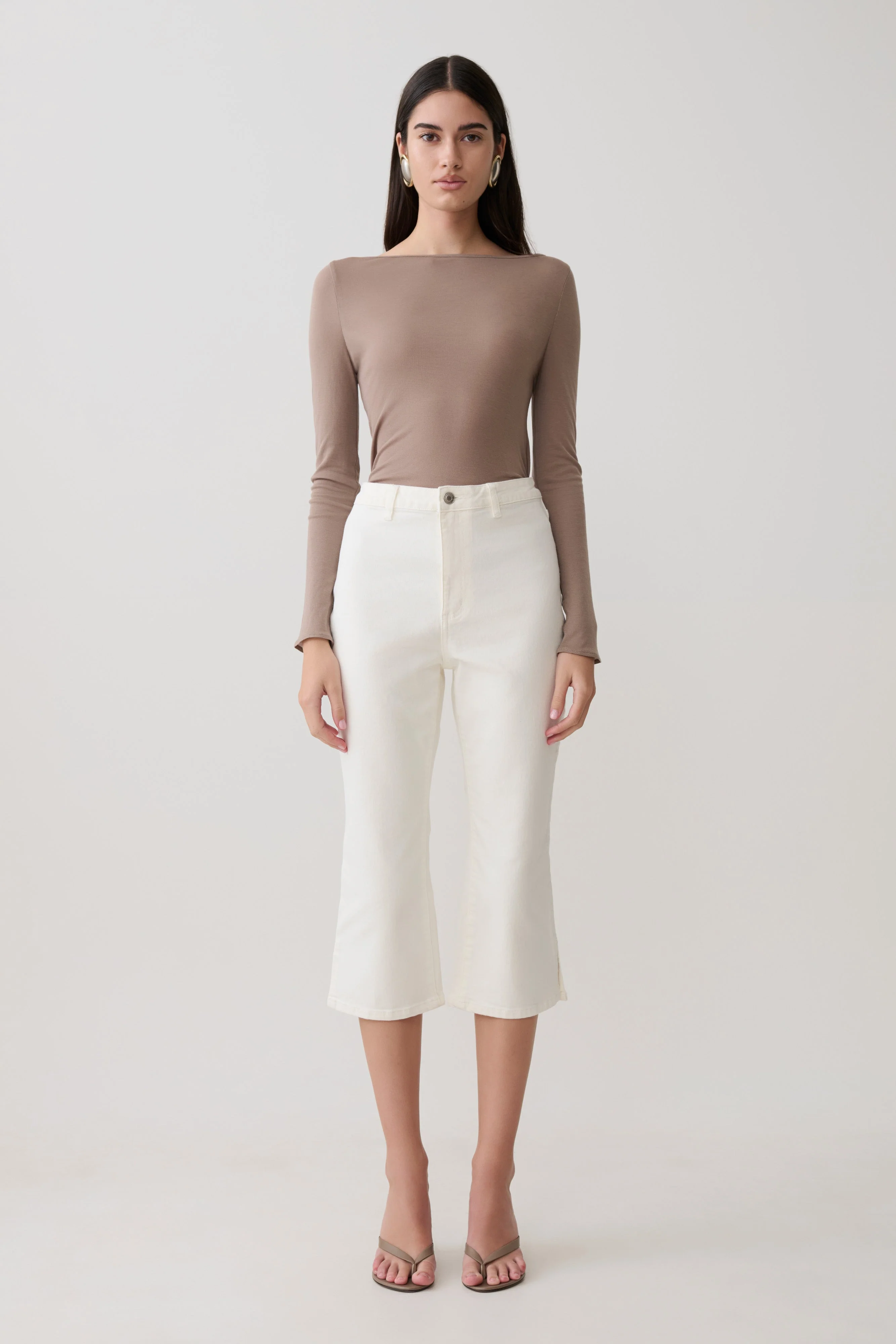 Coraline Long Sleeve Sheer Top - Neutral - Image 5