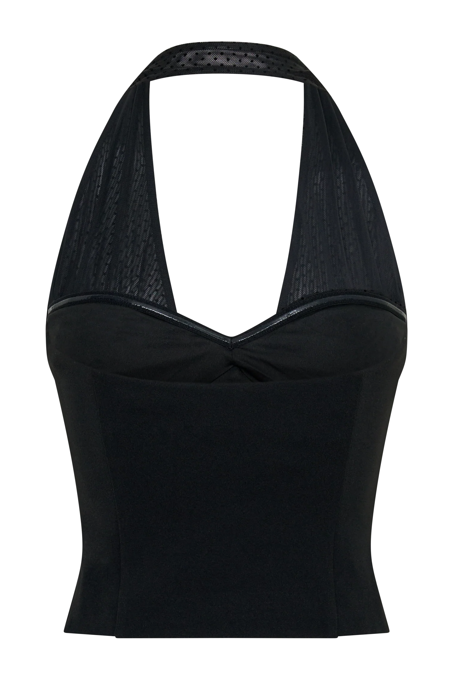 Cressida Crepe Halter Top - Black - Image 4