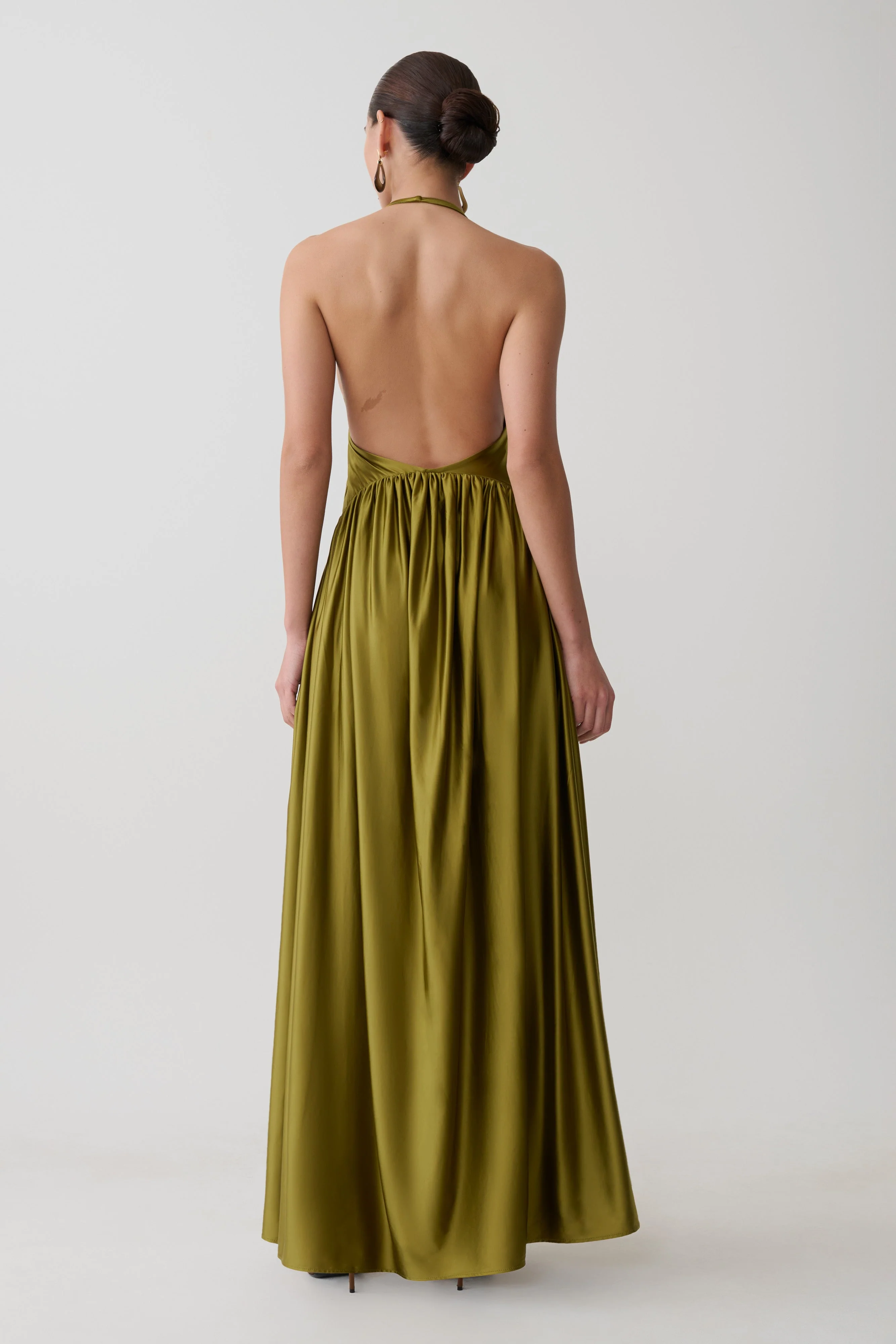 Cypress Halter Maxi Dress - Olive - Image 2