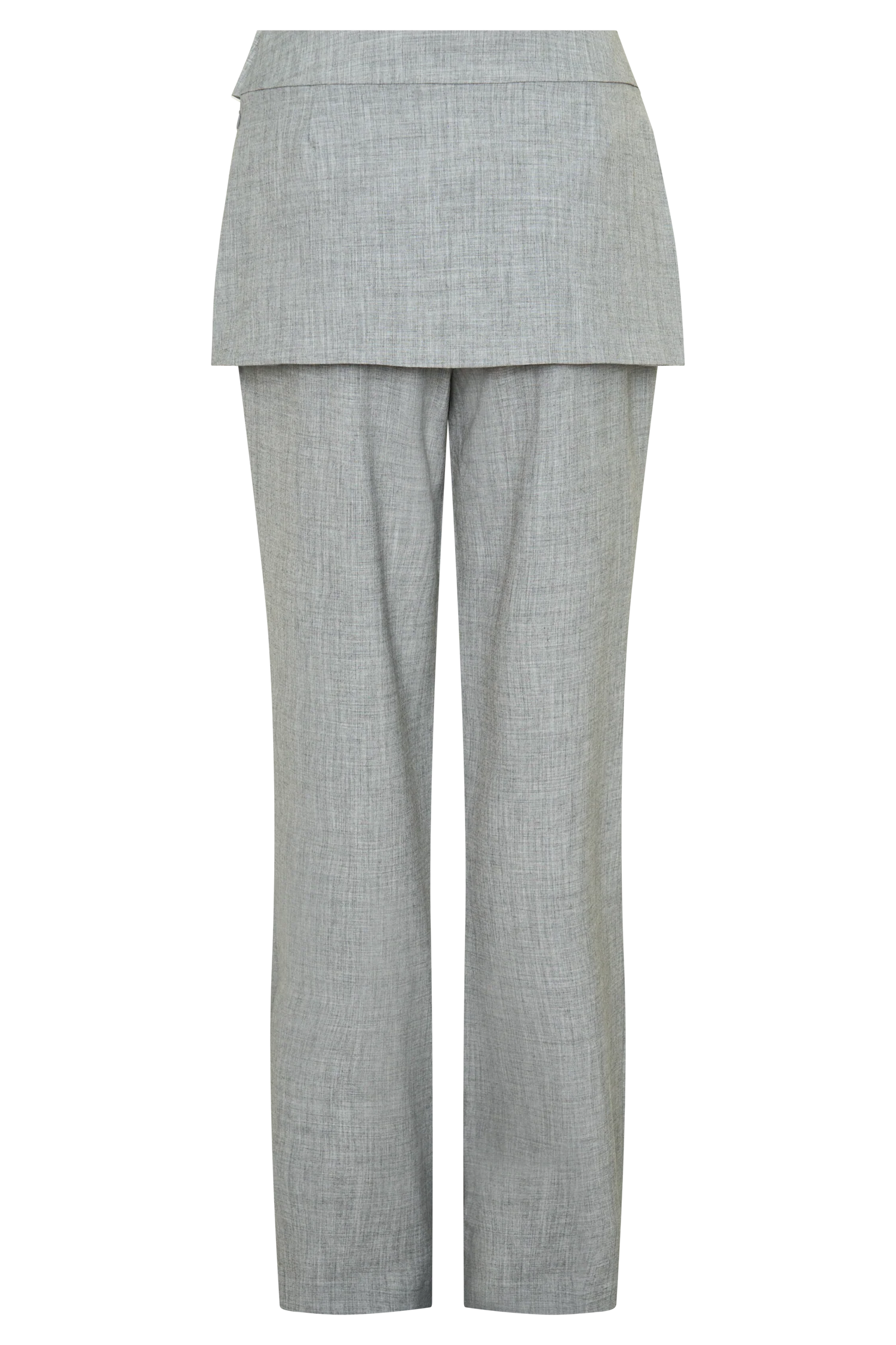 Daisy Wrap Skirt Straight Leg Pants - Charcoal Marle - Image 10