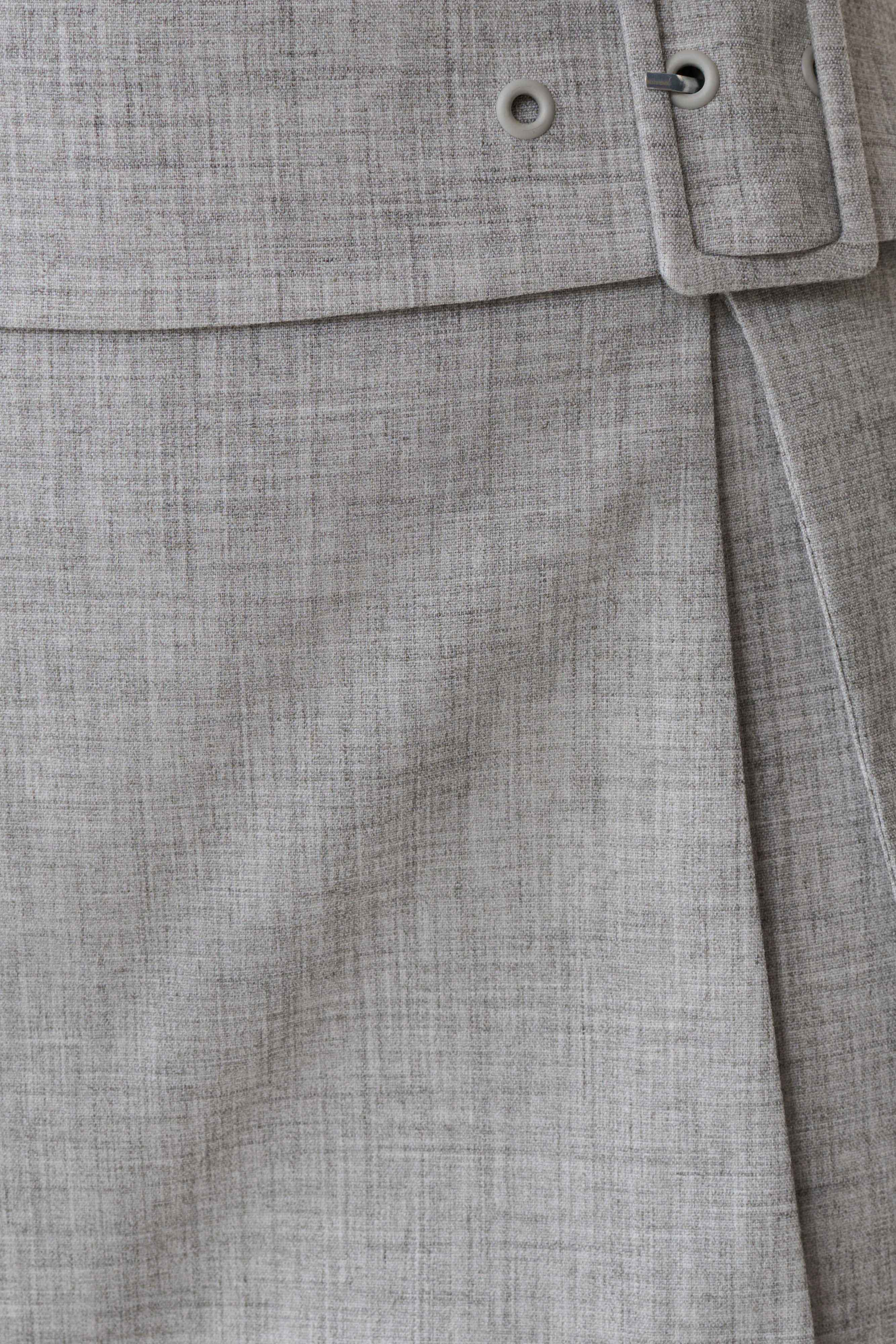 Daisy Wrap Skirt Straight Leg Pants - Charcoal Marle - Image 9