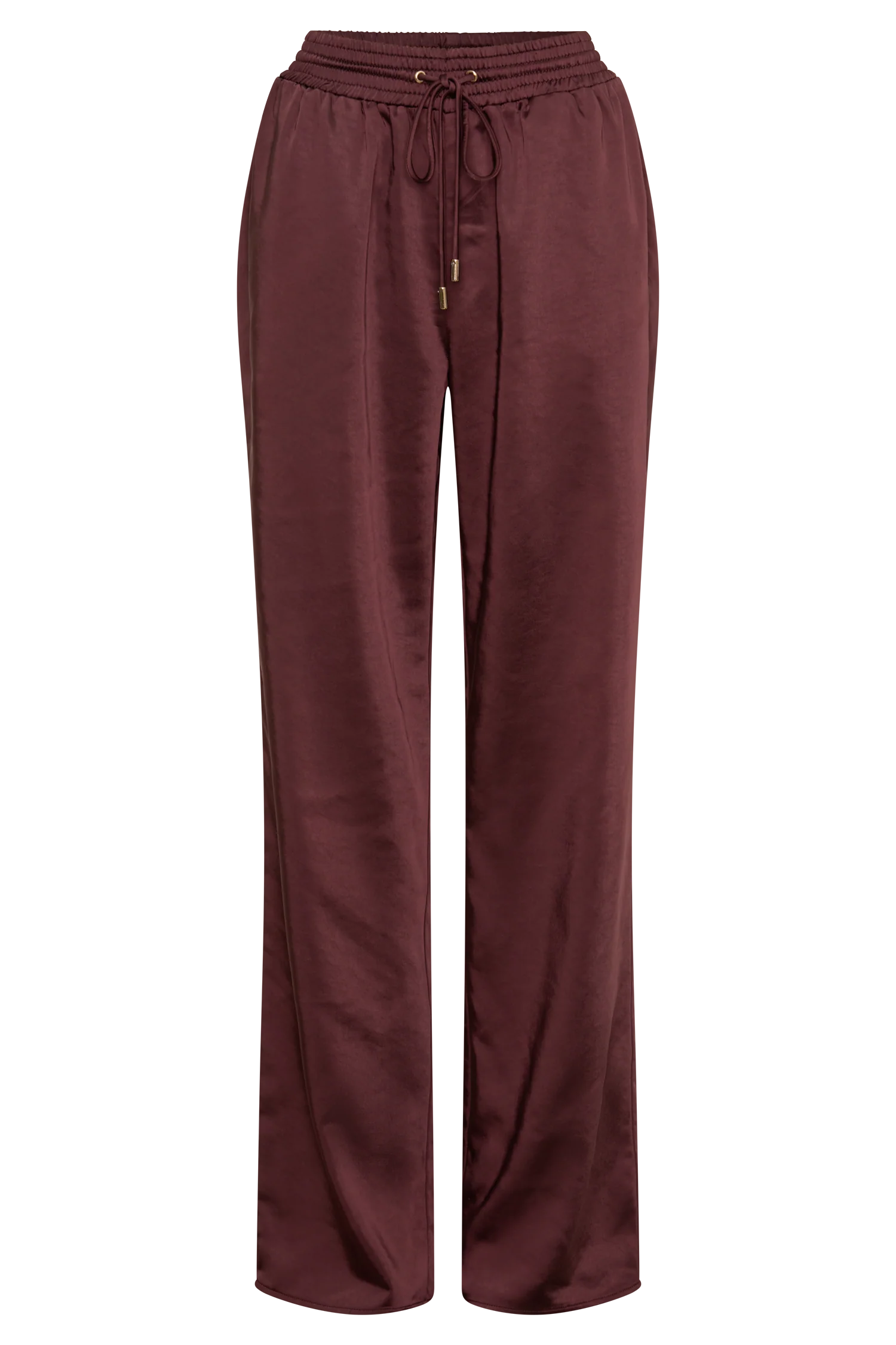 Danica Straight Leg Satin Pants - Mahogany - Image 9