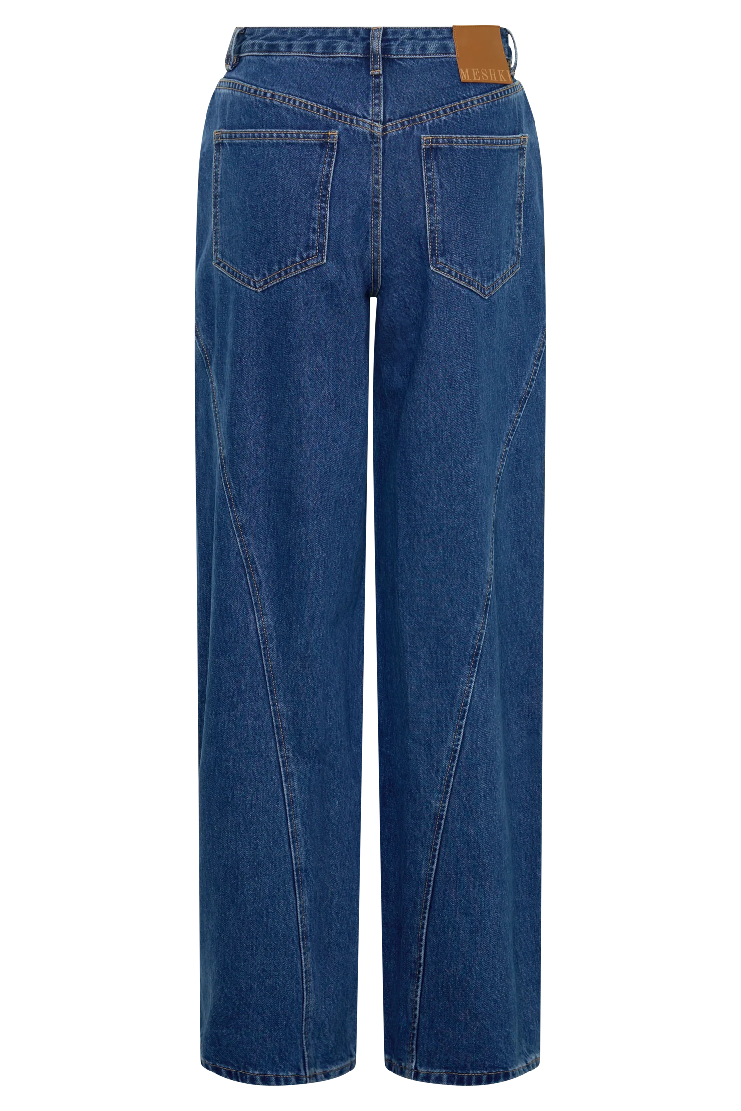 Georgette Mid Rise Paneled Denim Jeans - Dark Blue - Image 8