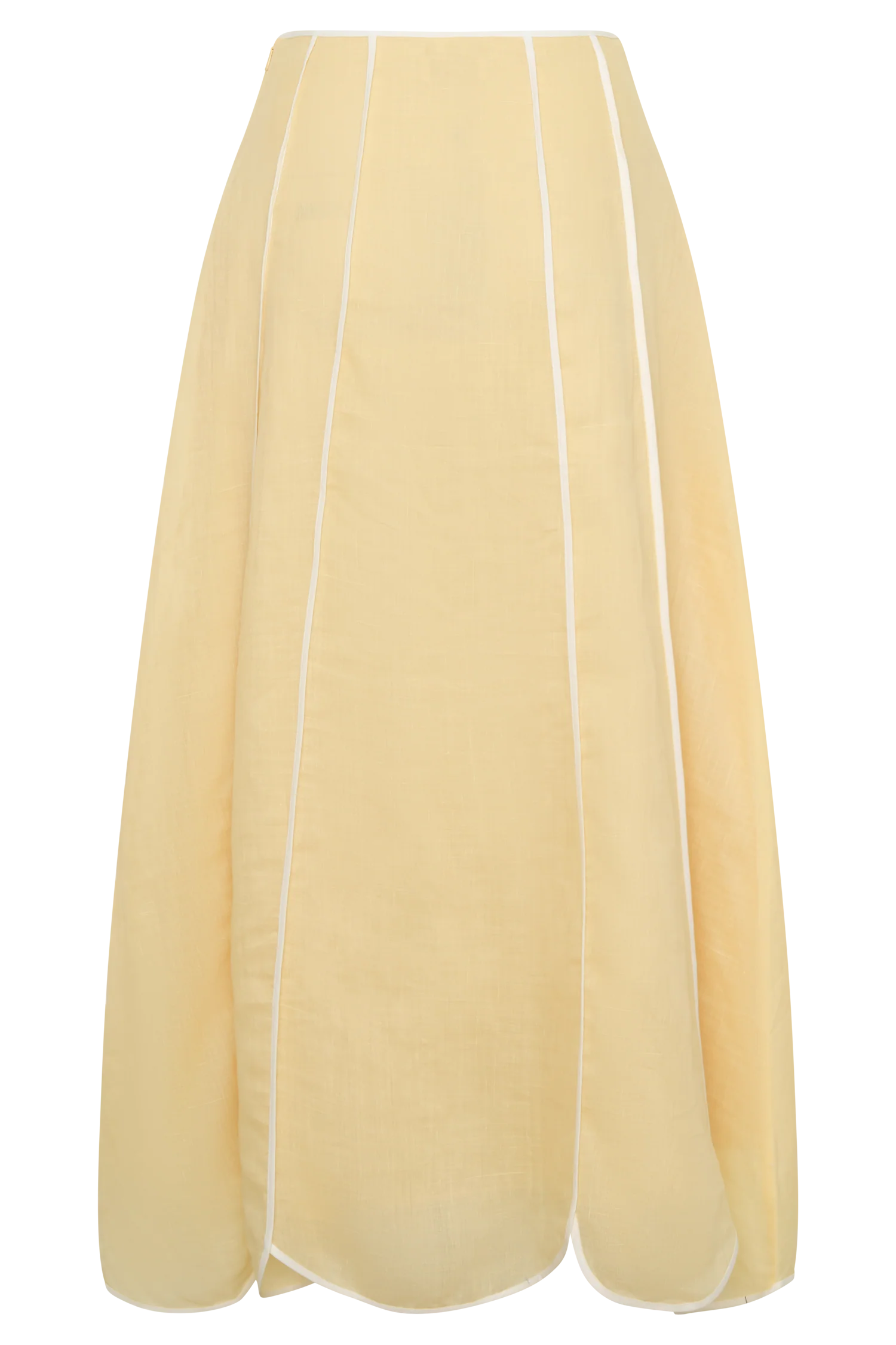 Georgia Panelled Midi Skirt - Butter - Image 10