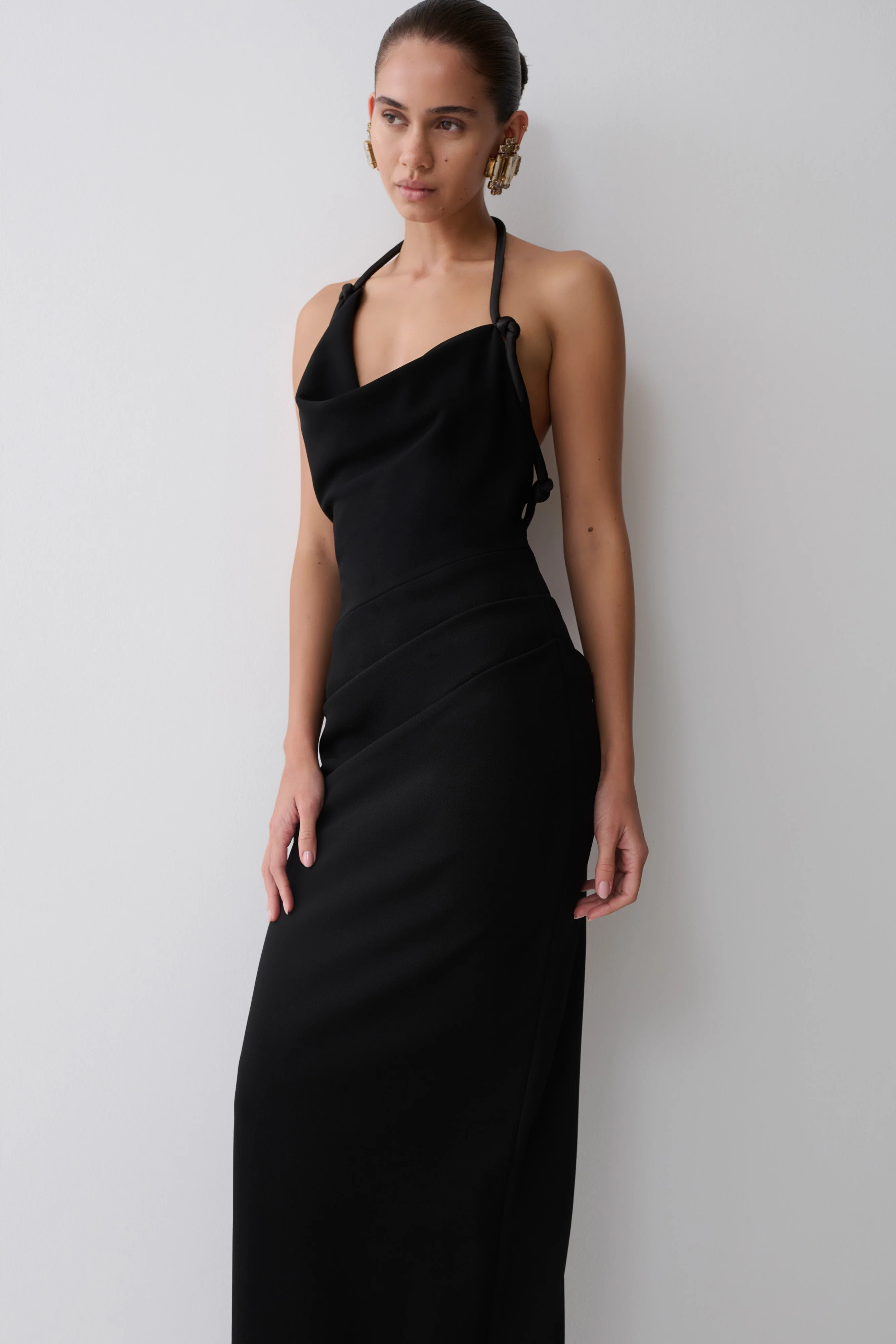 Gracie Halter Maxi Dress - Black - Image 6
