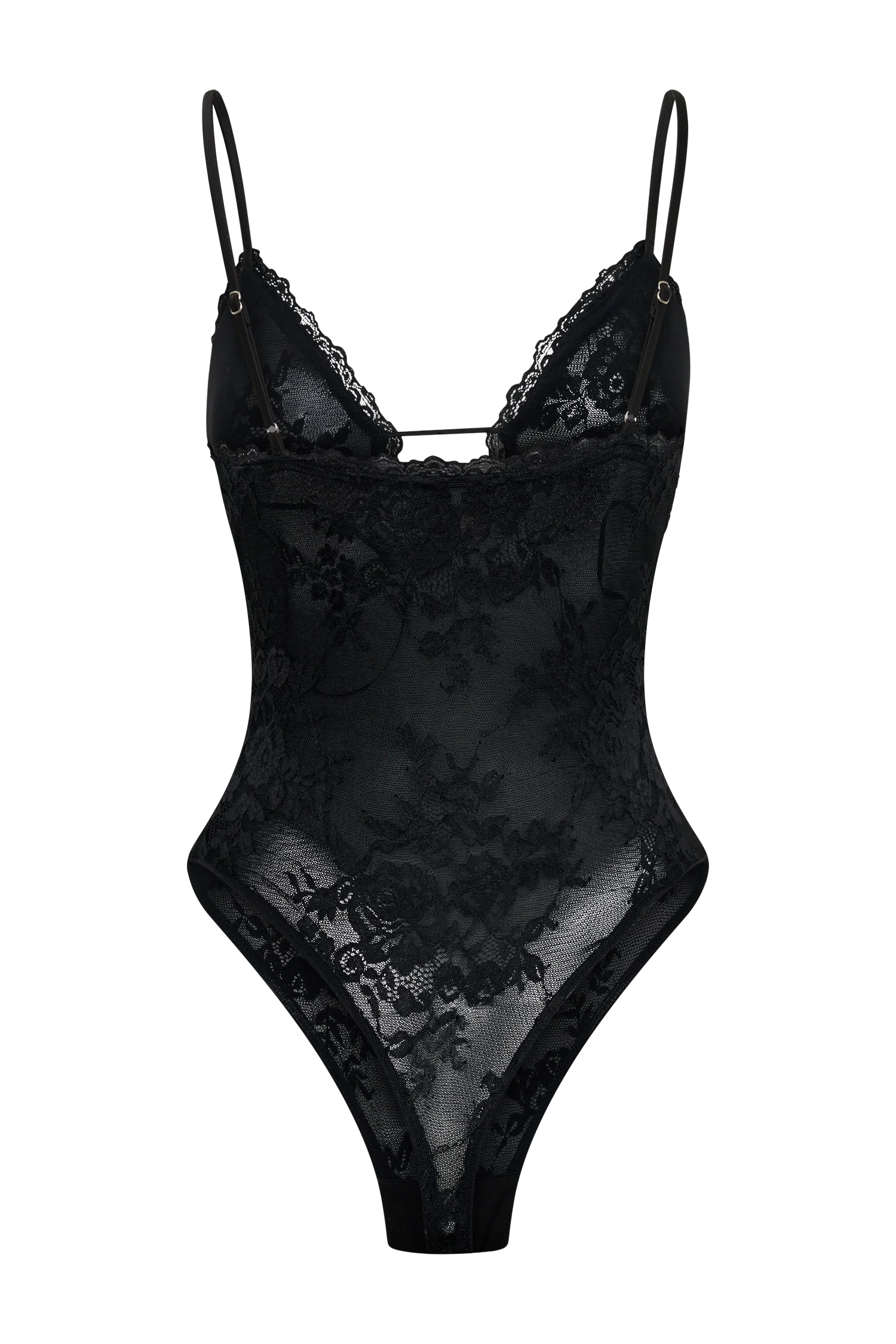 Jasper Sheer Plunge Lace Bodysuit - Black - Image 6