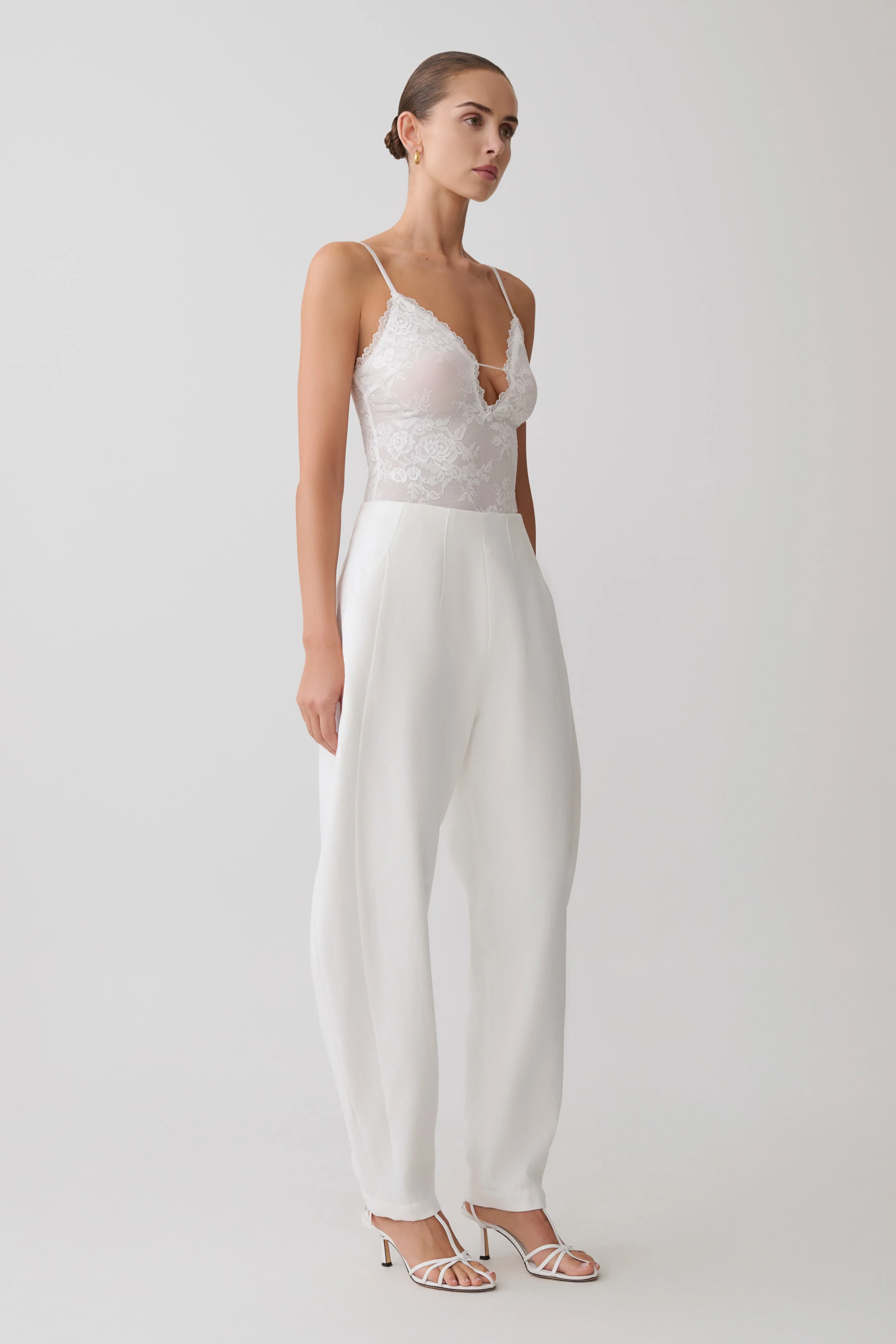 Jasper Sheer Plunge Lace Bodysuit - Ivory - Image 4