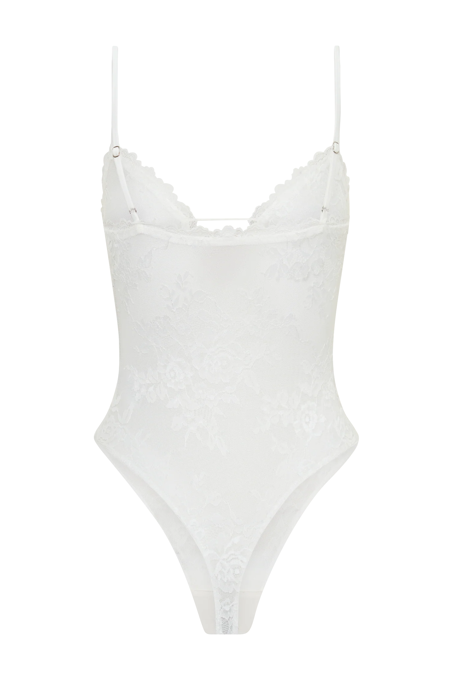 Jasper Sheer Plunge Lace Bodysuit - Ivory - Image 7