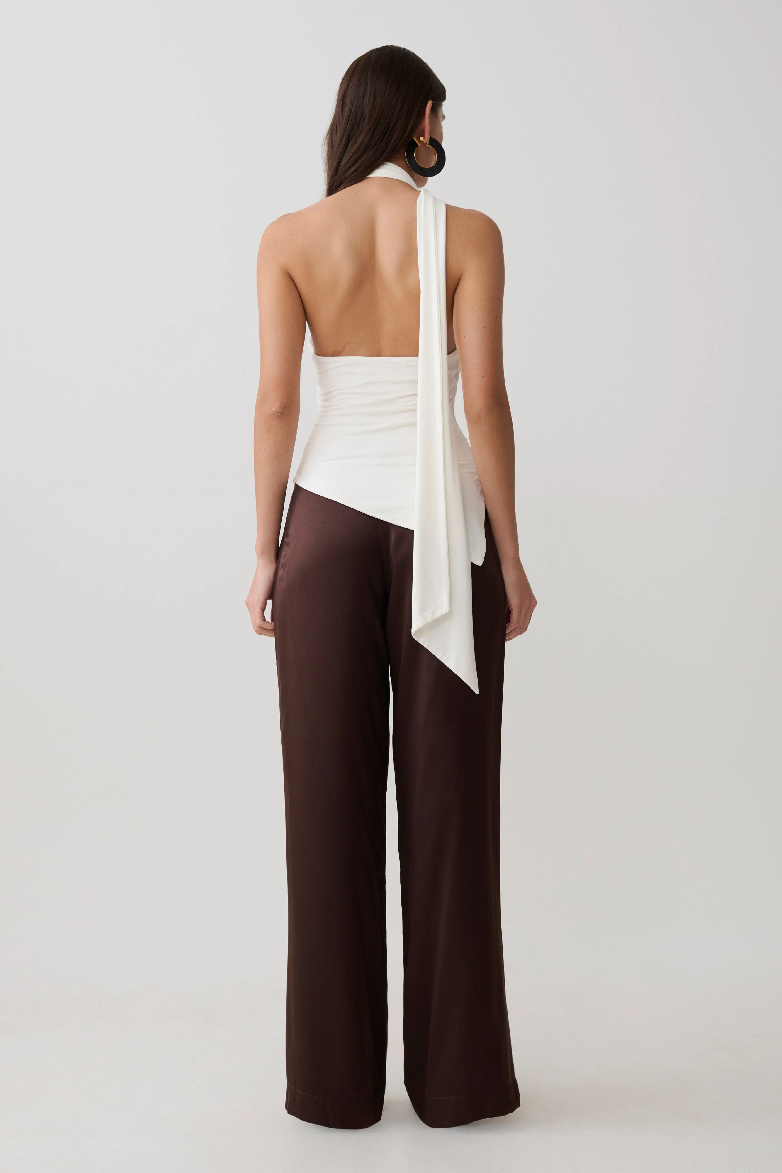 Jemma One Shoulder Tie Top - White - Image 5
