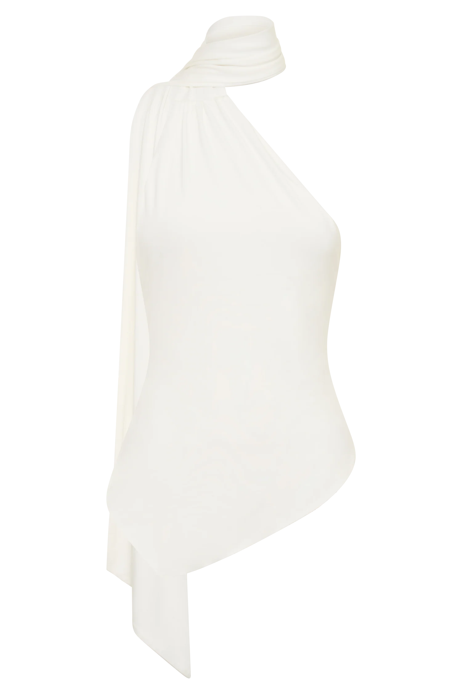 Jemma One Shoulder Tie Top - White - Image 9