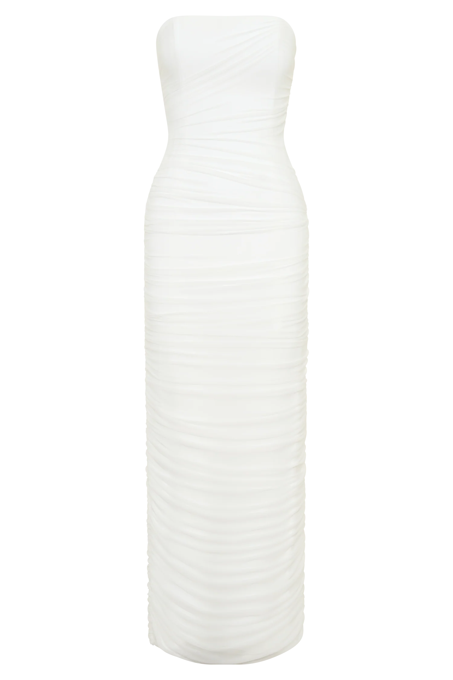 Jianna Strapless Mesh Maxi Dress - Ivory - Image 9