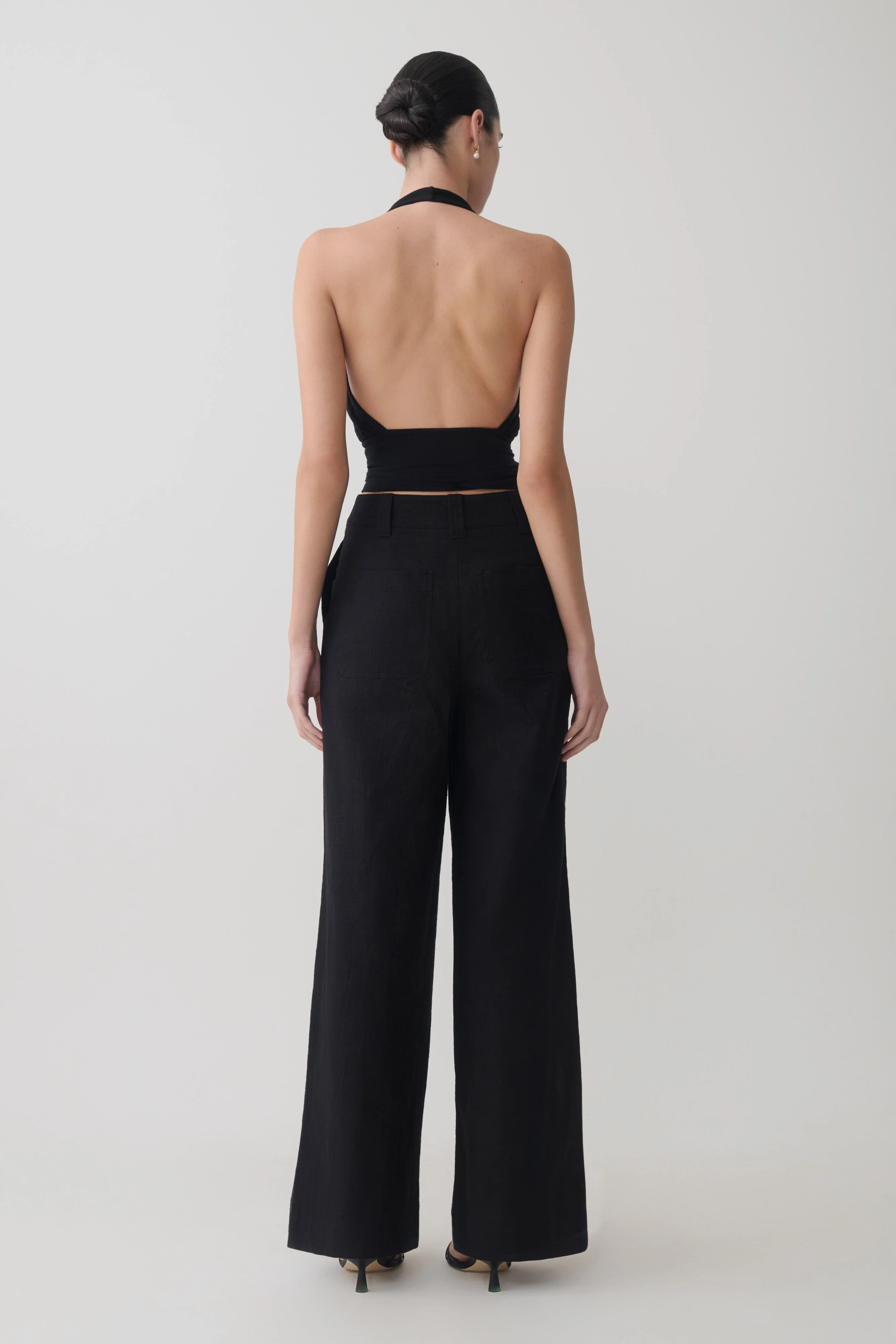 Jina Draped Halter Top - Black - Image 5