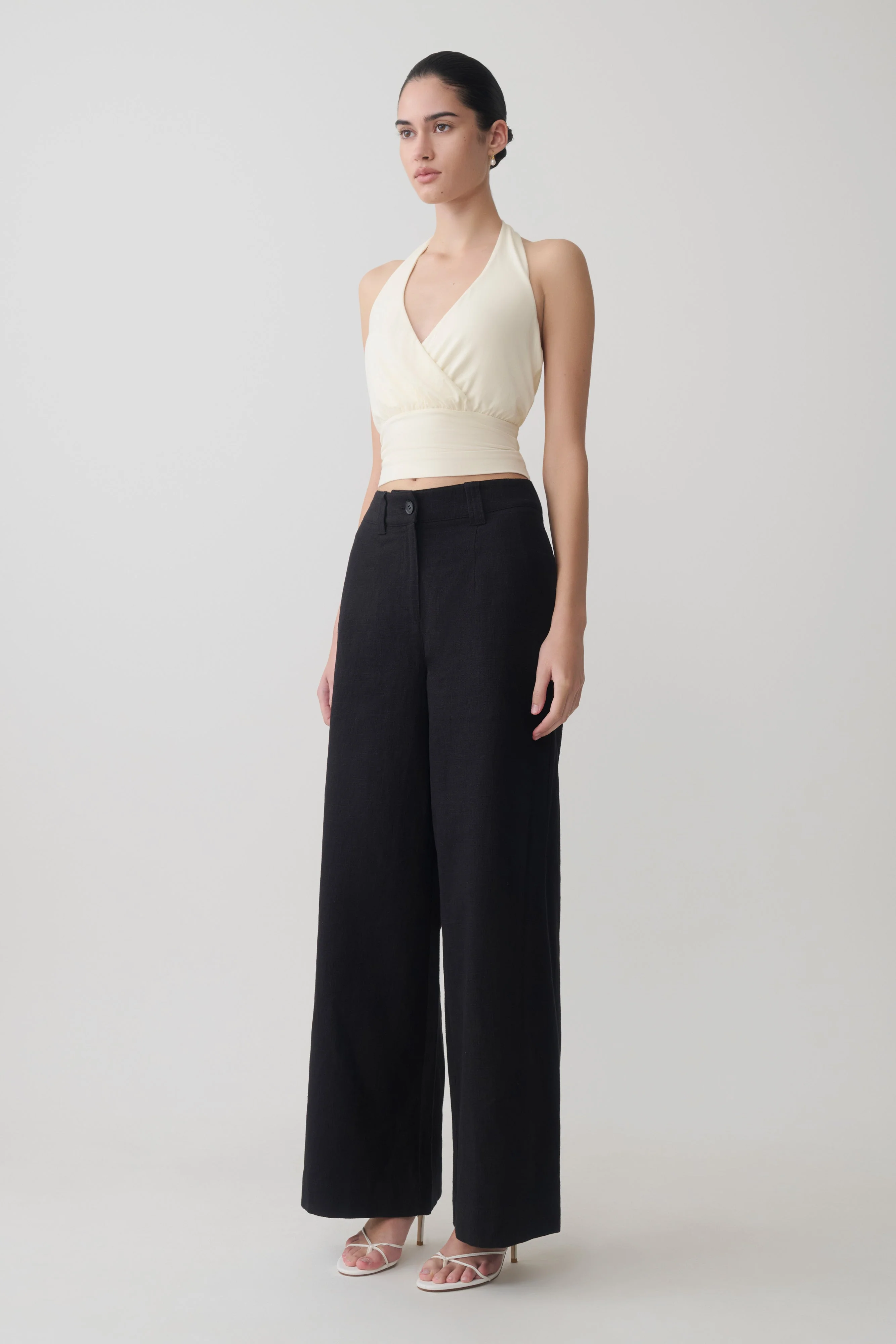 Jina Draped Halter Top - Ivory - Image 4