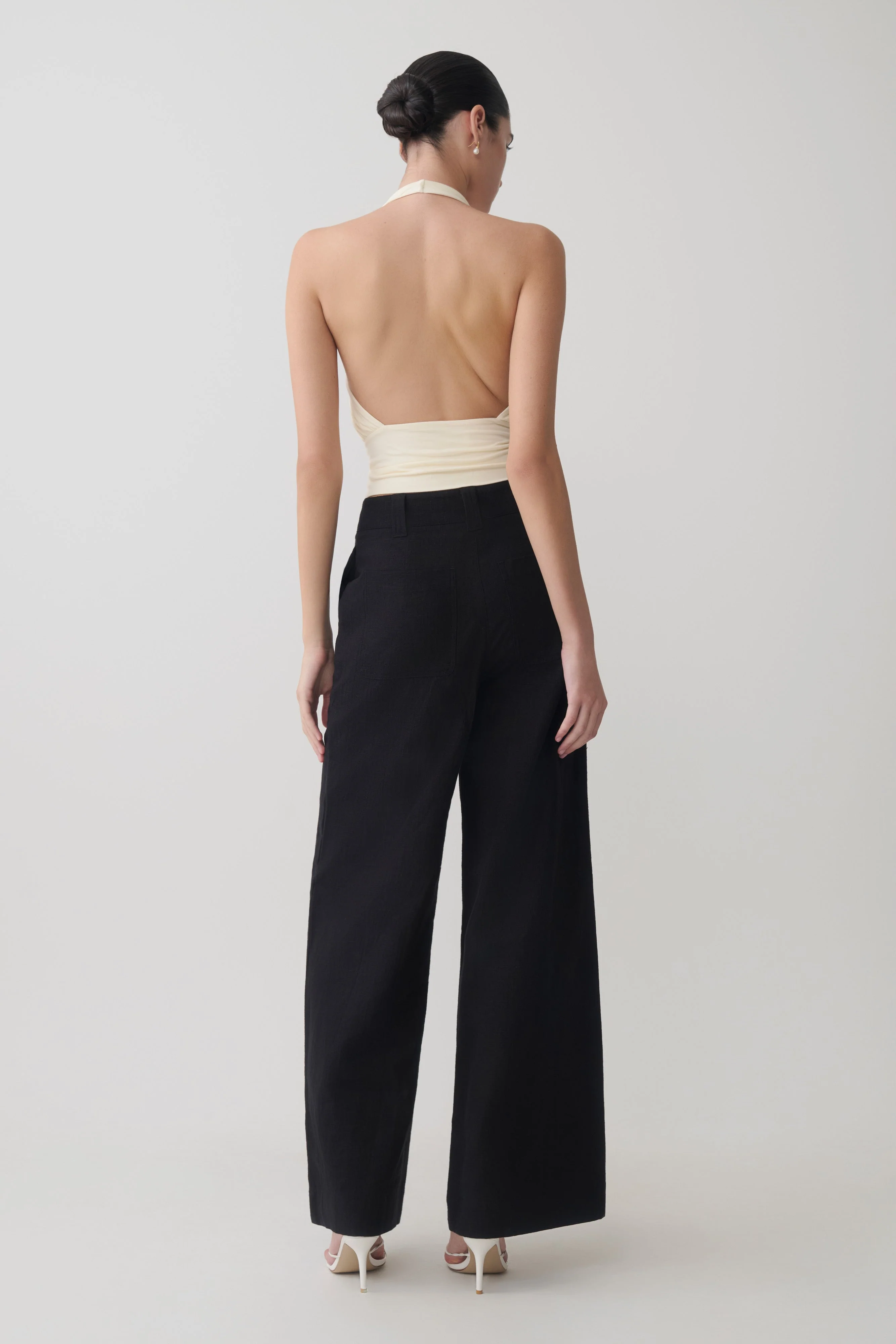 Jina Draped Halter Top - Ivory - Image 5