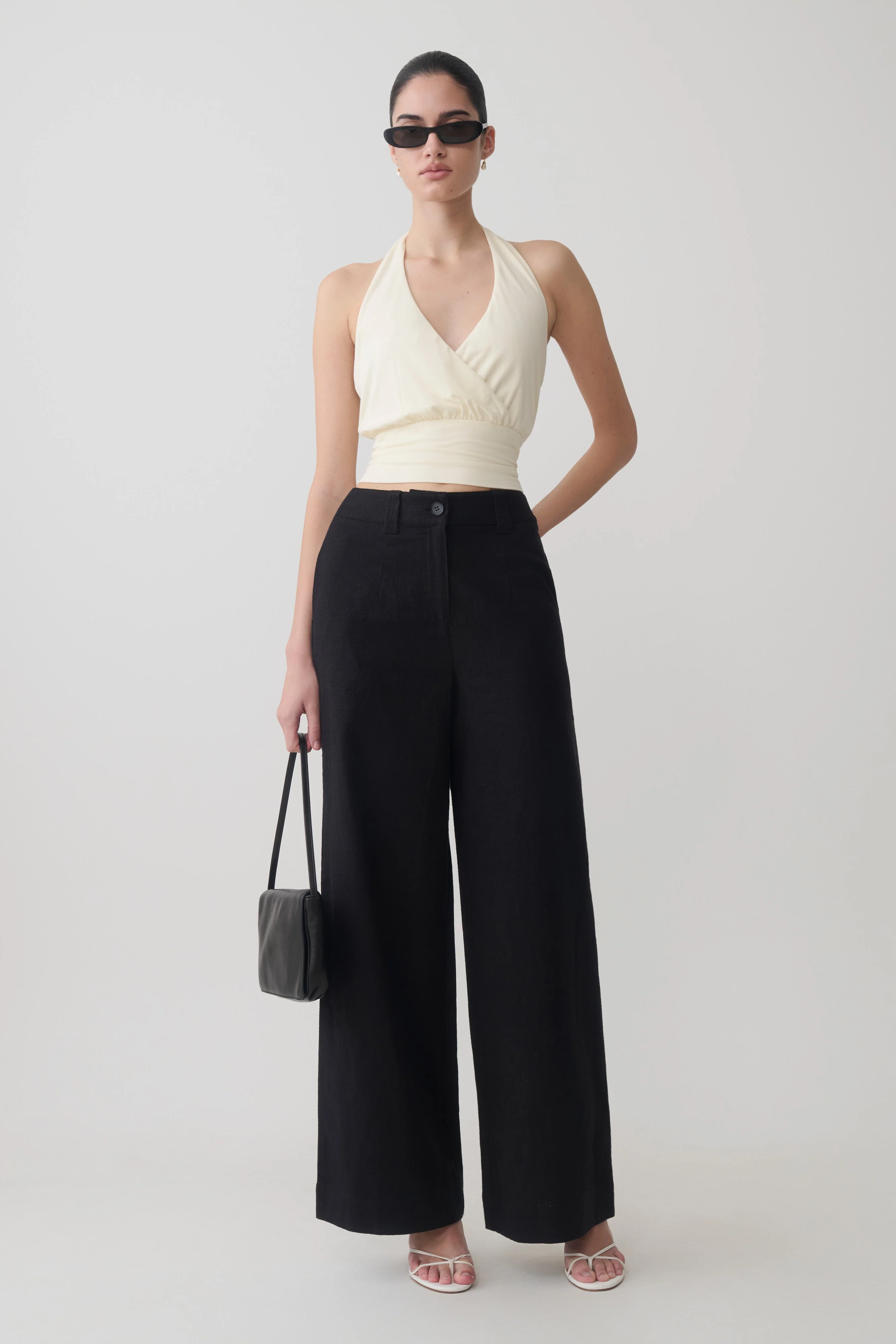 Jina Draped Halter Top - Ivory - Image 6