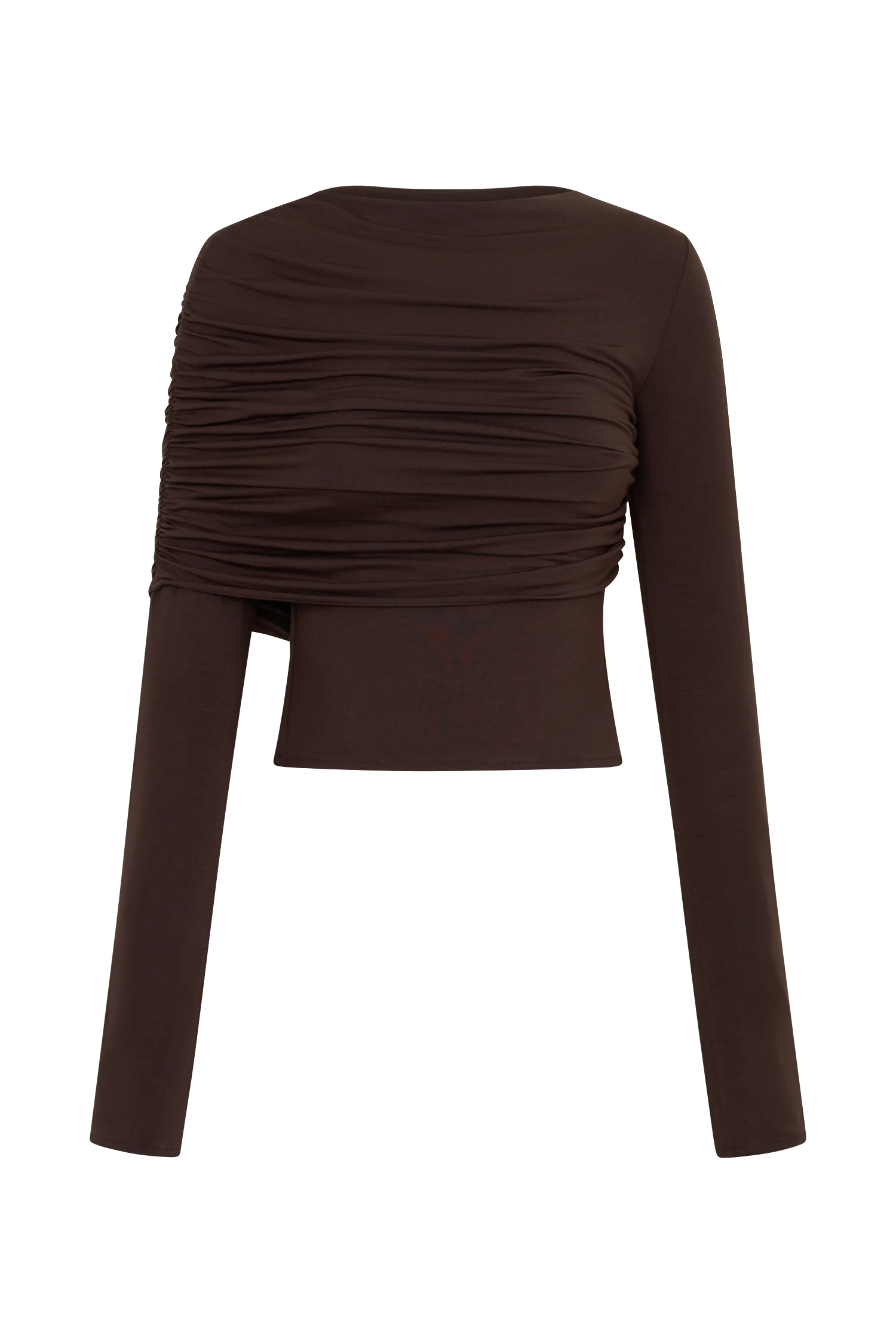 Keaton Modal Long Sleeve Overlay Top - Espresso - Image 9
