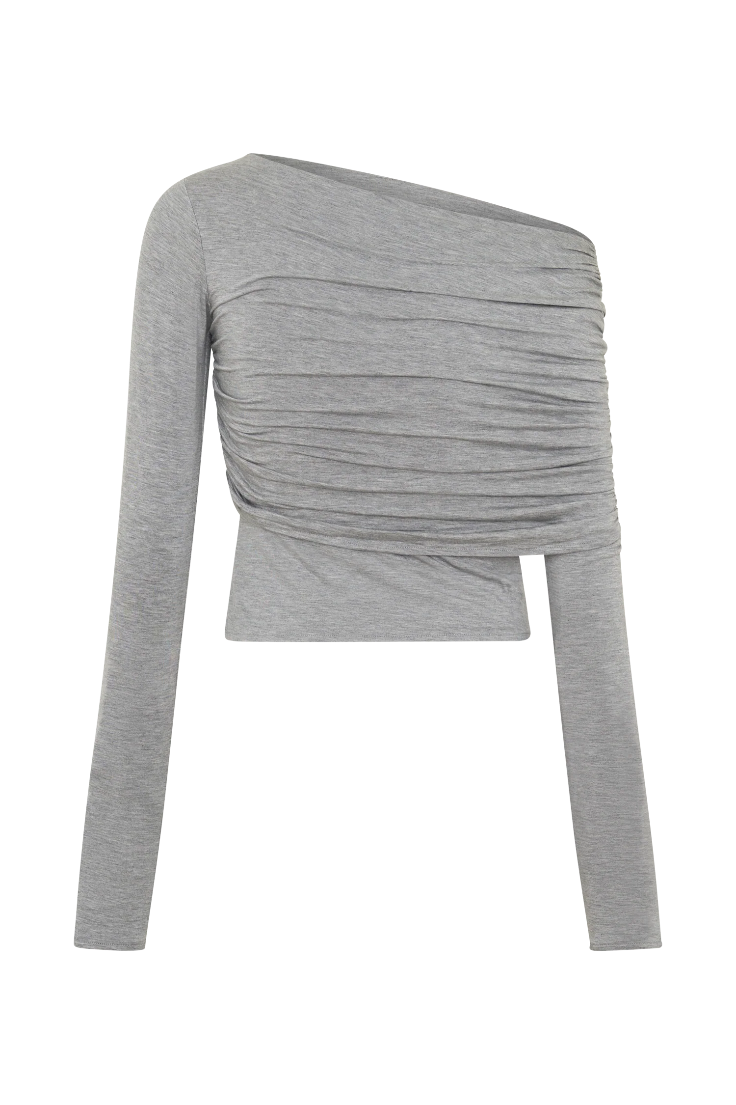 Keaton Modal Long Sleeve Overlay Top - Grey Marle - Image 8