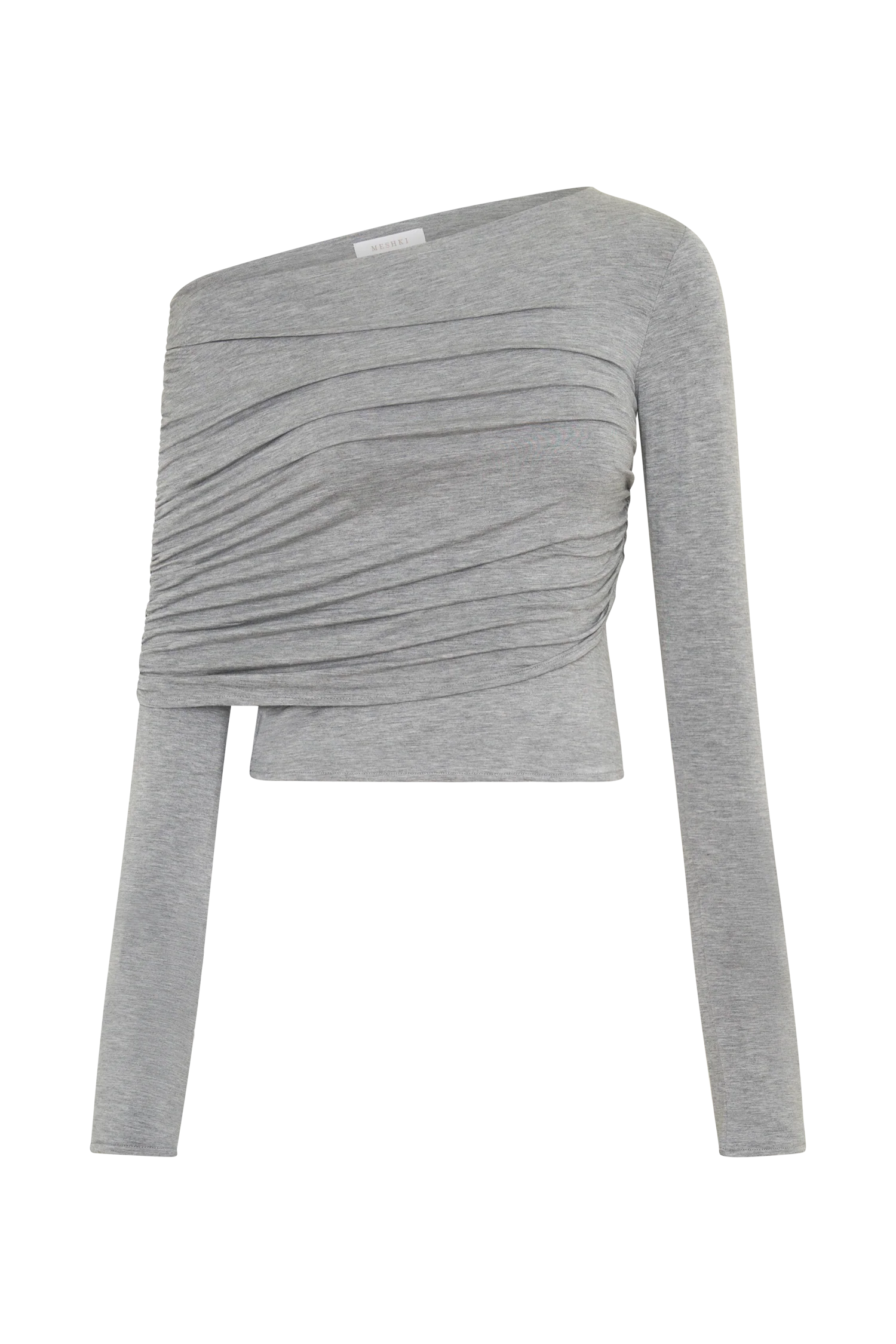 Keaton Modal Long Sleeve Overlay Top - Grey Marle - Image 9