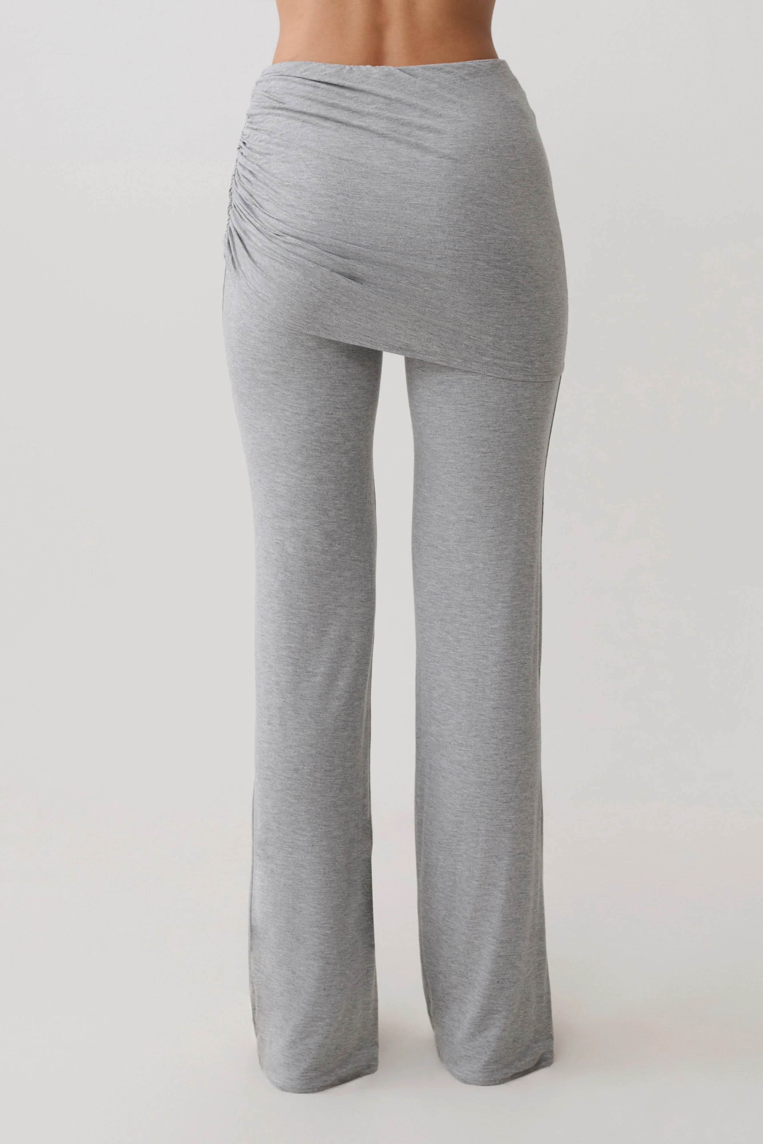 Keaton Modal Straight Leg Overlay Pant - Grey Marle - Image 5